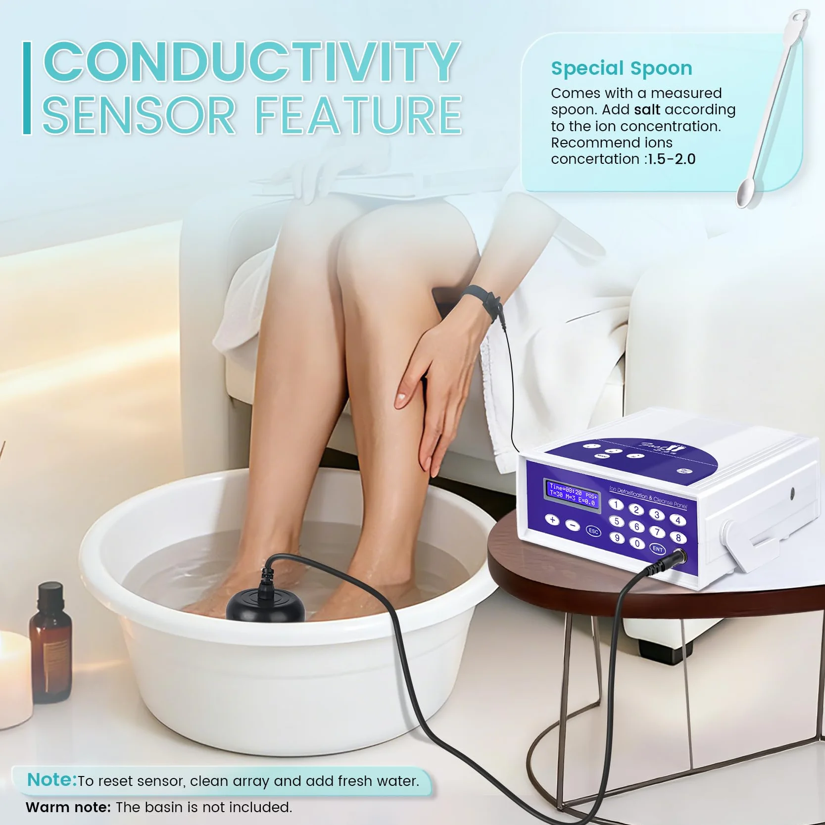 Máquina de desintoxicación iónica para baño de pies, máquina profesional de desintoxicación de pies para uso doméstico, spa iónico de limpieza de iones con pantalla LED, cinturón infrarrojo lejano
