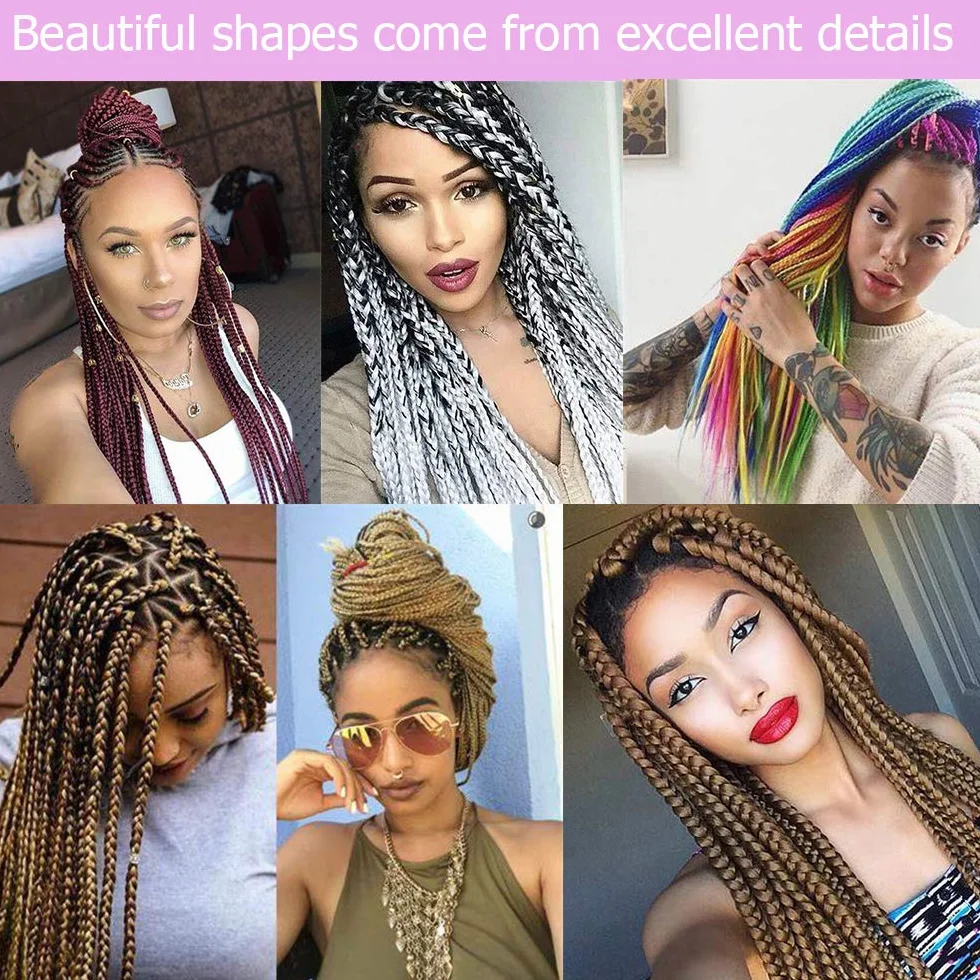 Extensiones de Pelo Sintético 60cm para Trenzas Africanas Jumbo Braiding Crochet Twist Azul zafiro