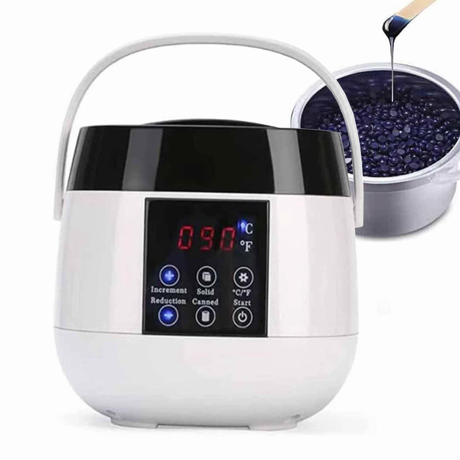 Herramientas eléctricas Herramienta de depilación Cera Caliente Cera depilatoria con botón táctil Inteligente Sartén Antiadherente Calentador de Cera derretida para depilación pers