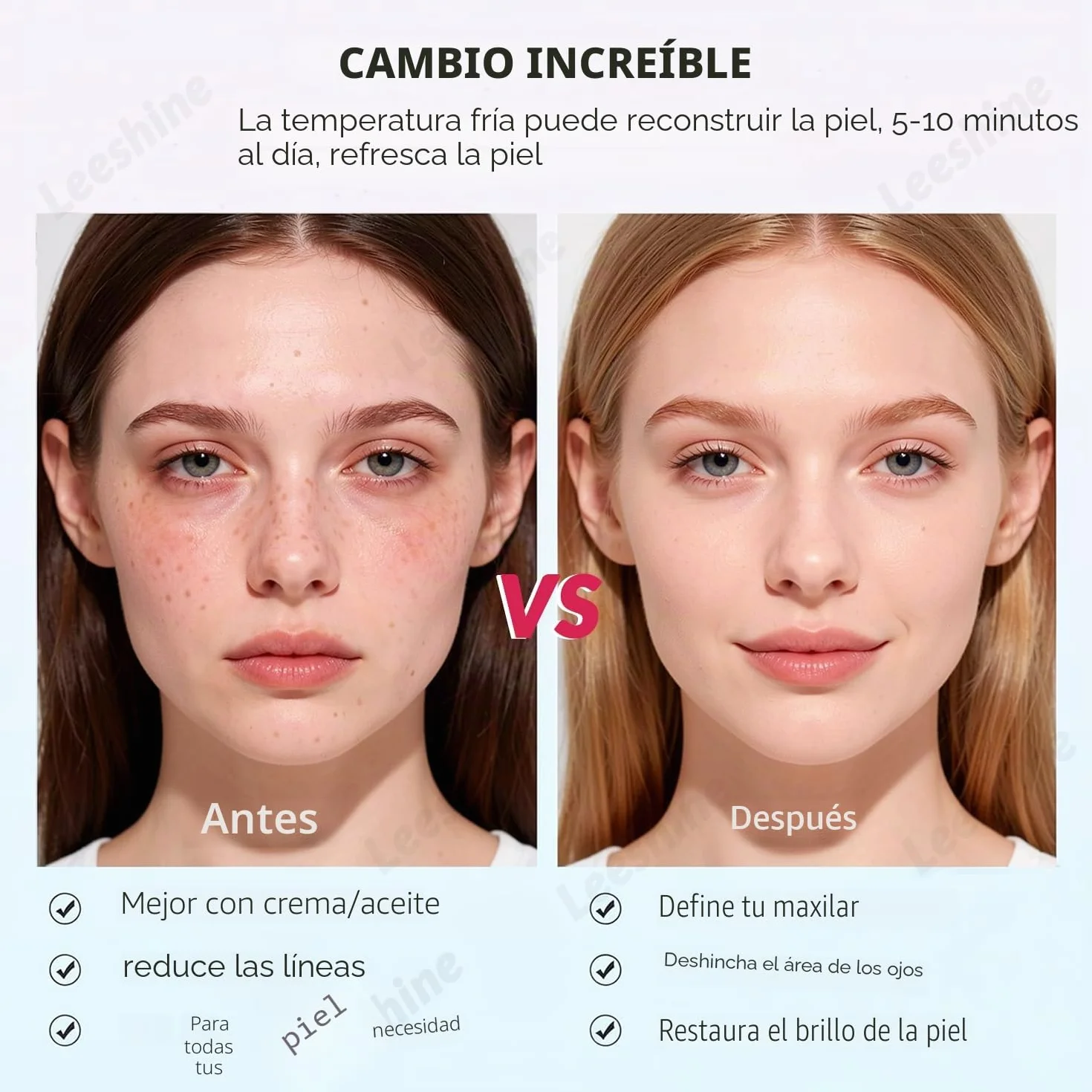 Rodillo de hielo para cara y ojos 2 en 1 - Herramienta cuidado facial con funda