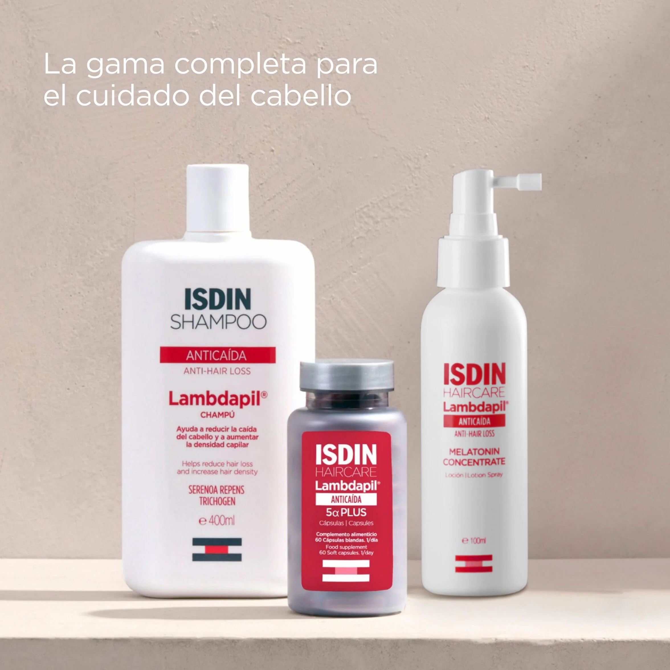 ISDIN Lambdapil 5 Alfa Plus Cápsulas Anticaída del Cabello con Zinc Biotina Serenoa repens Vitaminas Grupo B