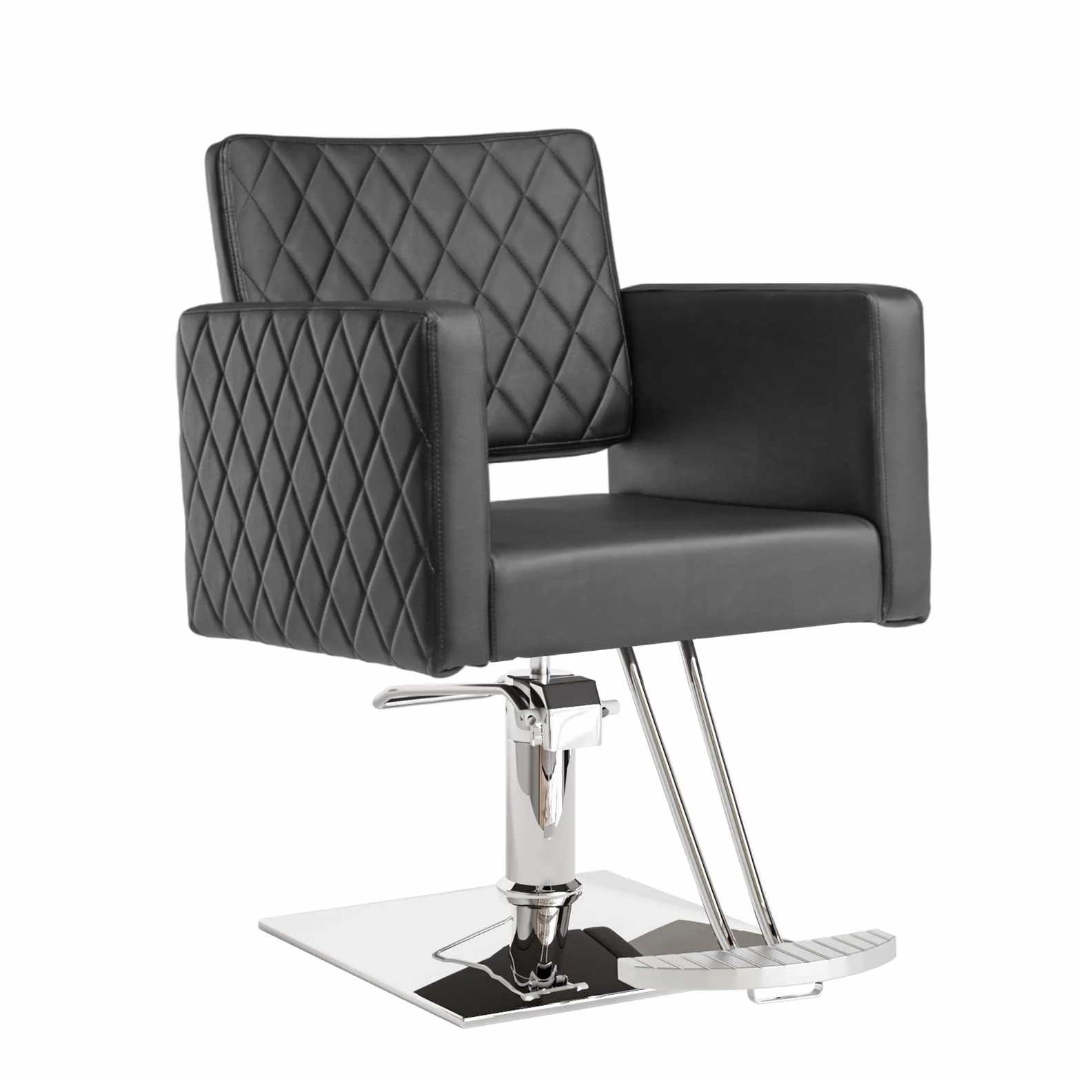 Bonnlo Sillón Peluquería Profesional Giratoria 360° Altura Ajustable 90-105 cm Capacidad 150 kg Negro