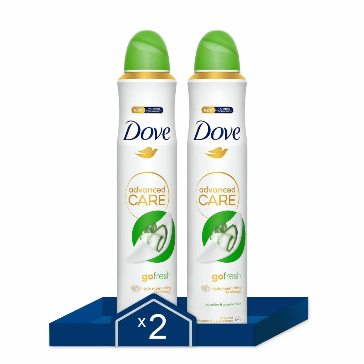 Dove Advanced Care Aerosol Pepino 72h 200 ml x2