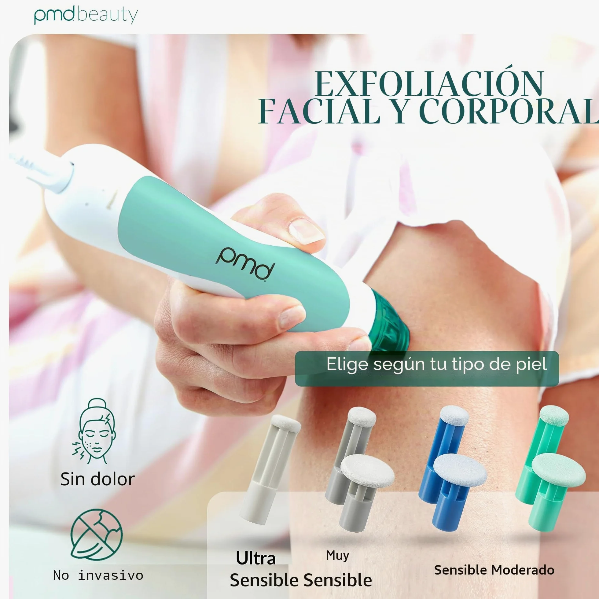 PMD Personal Microderm Classic - Máquina de microdermoabrasión en casa con kit para cara y cuerpo - Cristales exfoliantes y succión al vacío para piel fresca y radiante