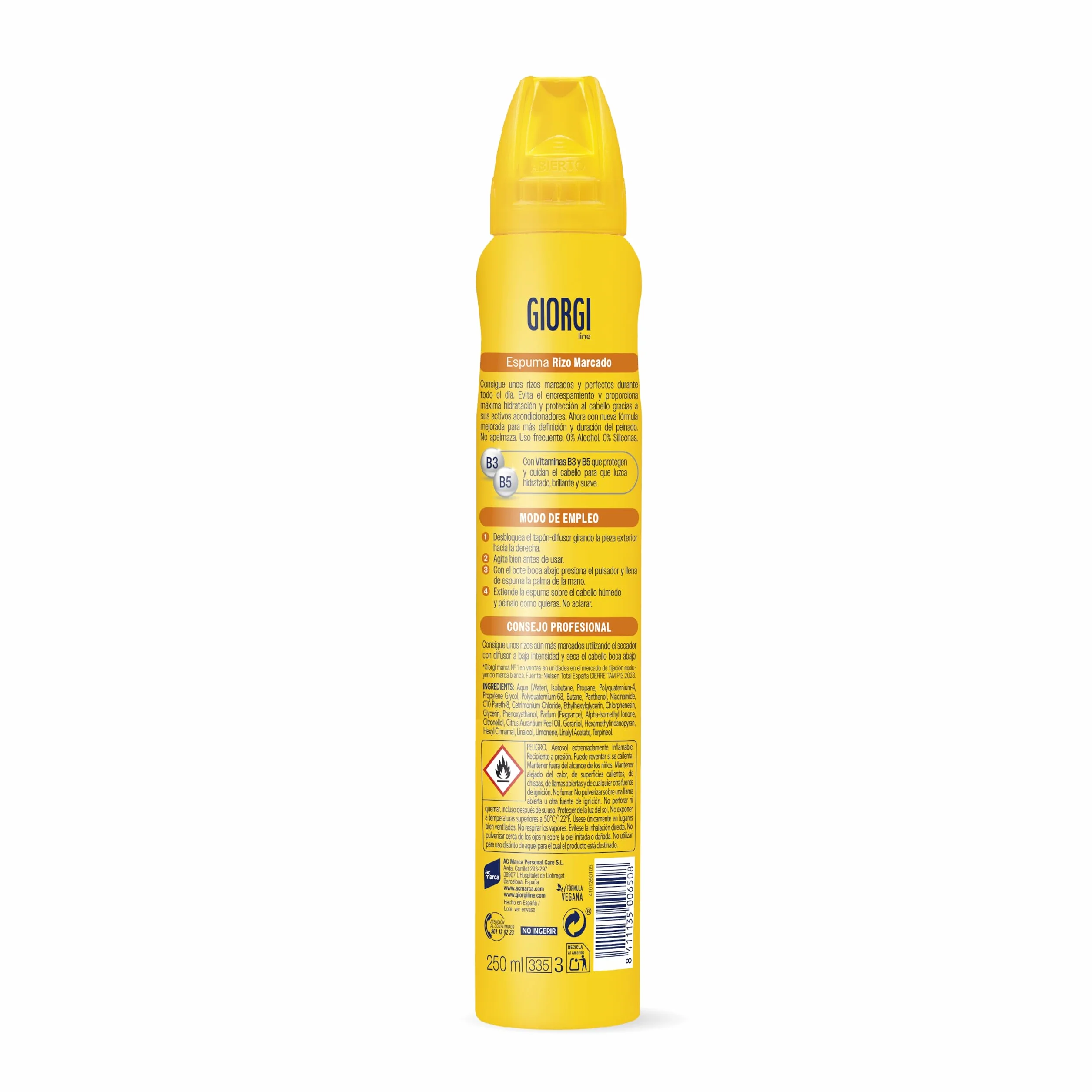 Giorgi Line Espuma Rizo Marcado 24h Anti Encrespamiento e Hidratación 250 ml