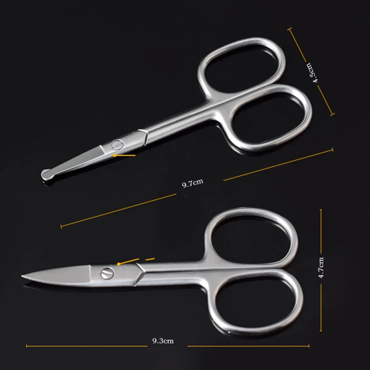 PACKOVE 6piezas Tijeras Inoxidable Para Cuidado De Cejas y Nariz Recortador De Facial Diseño Seguro y Práctico Para Hombres y Mujeres