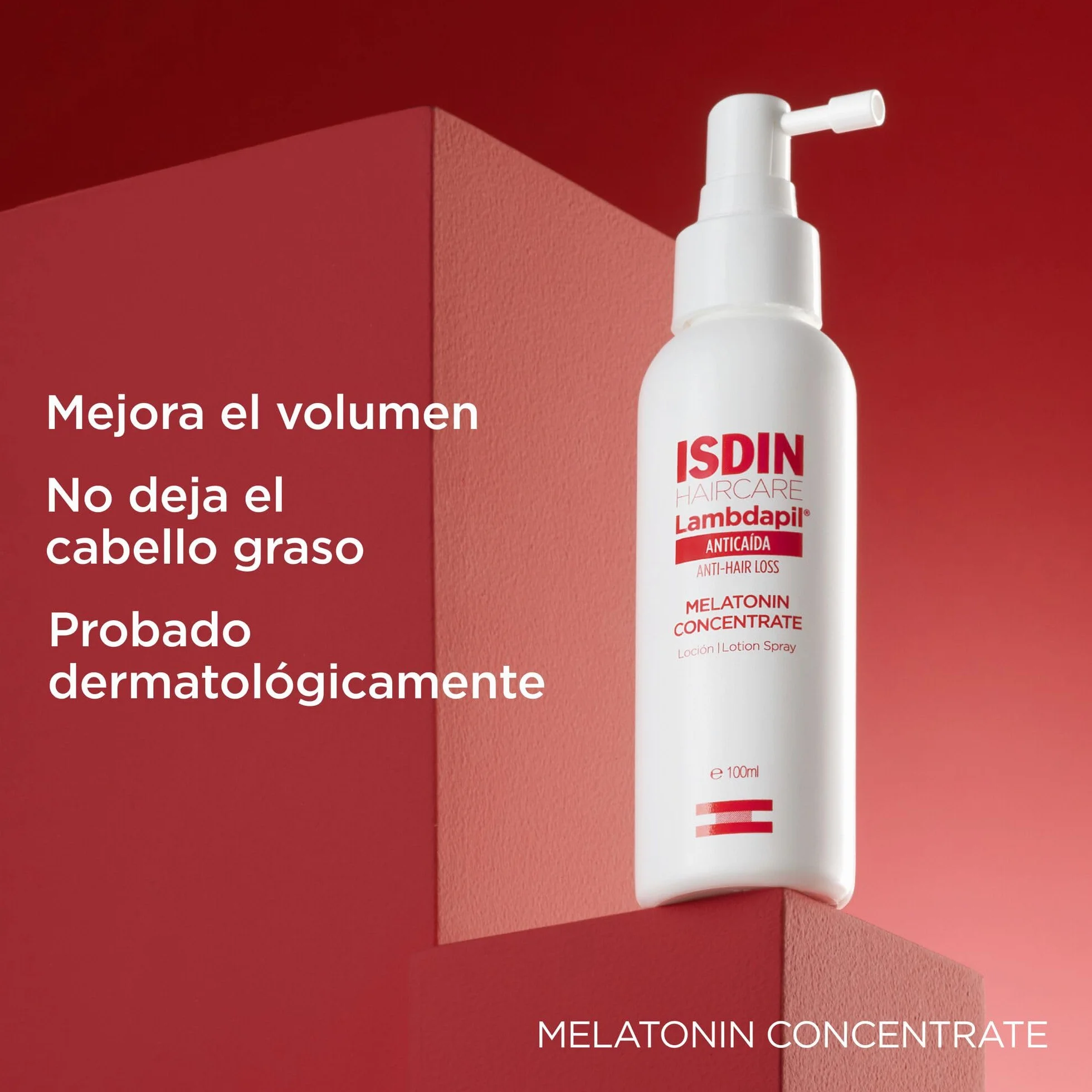 ISDIN HAIRCARE ANTICAÍDA LambdapilAnticaída Loción, Loción Anticaída Que Ayuda A Reforzar El Cabello Y Reducir Su Caída, Mejora El Volumen, Con Melatonina, Biotina y Adenosina - 100 ml