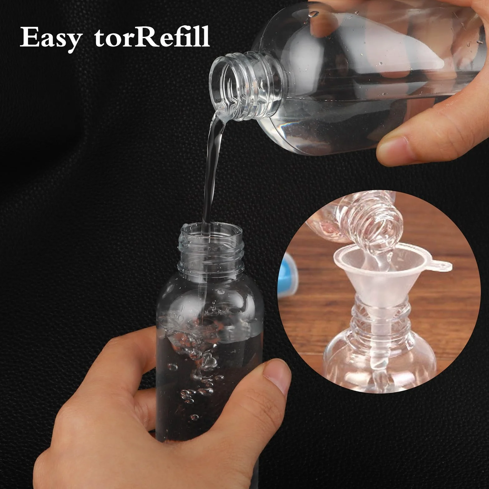 WLLHYF Juego de 2 Botellas de Spray de Viaje de 3.5 oz/100 ml, Plástico Transparente Vacío, Contenedor de Líquido Reutilizable de Niebla Fina