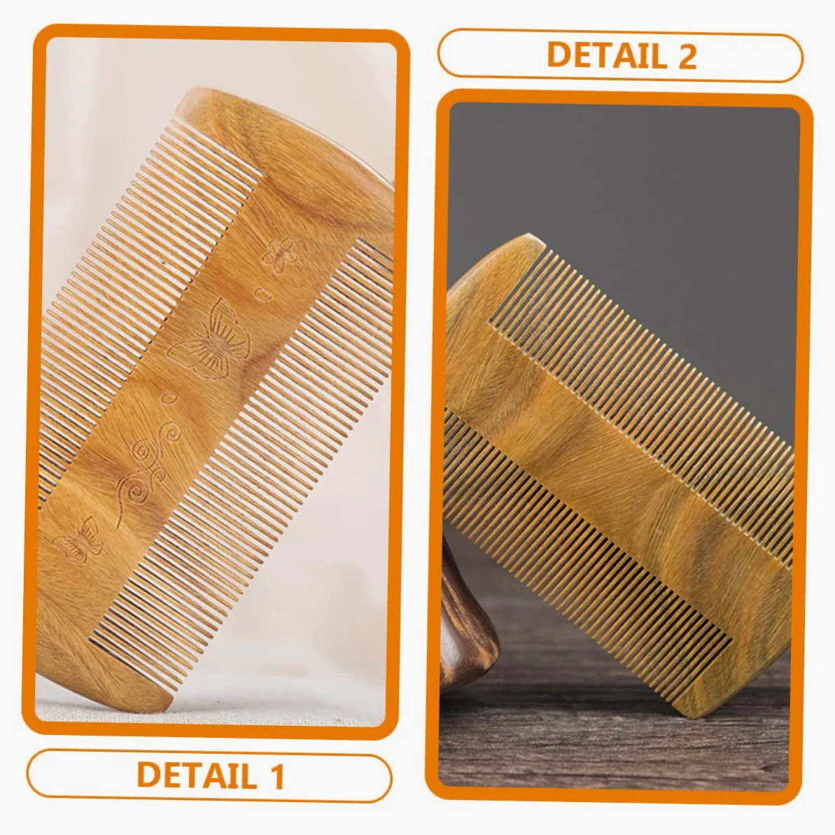 minkissy 5 peines de bolsillo para barba de sándalo verde para hombres, peine de bolsillo para barba, de corte de a, de bigote, de a para hombres, s para cabello hombre,