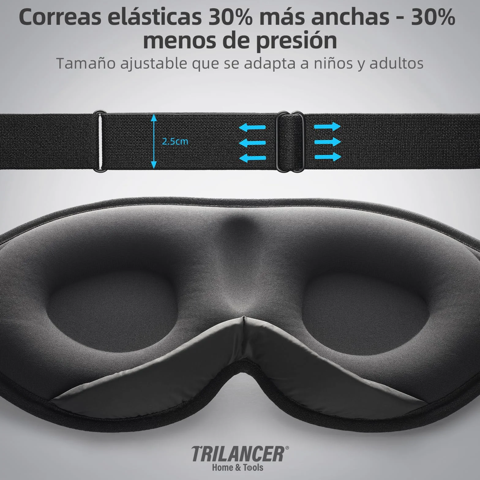 Antifaz para Dormir Bloqueador de Luz 99.99% para Hombres y Mujeres Negro