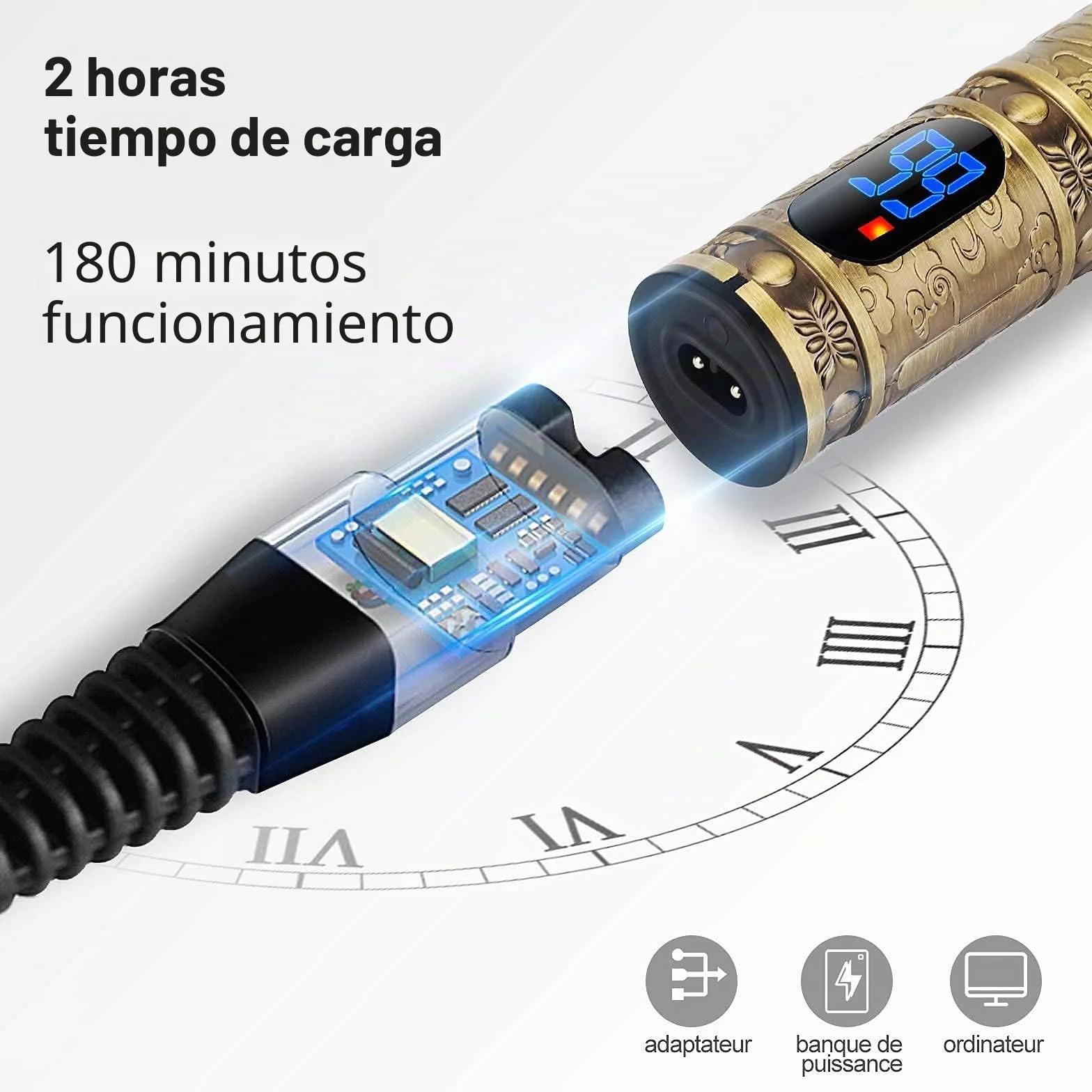 YiLFo Maquina Cortar Pelo Hombre Profesional Electrica LED Recortar Barba sin Cable