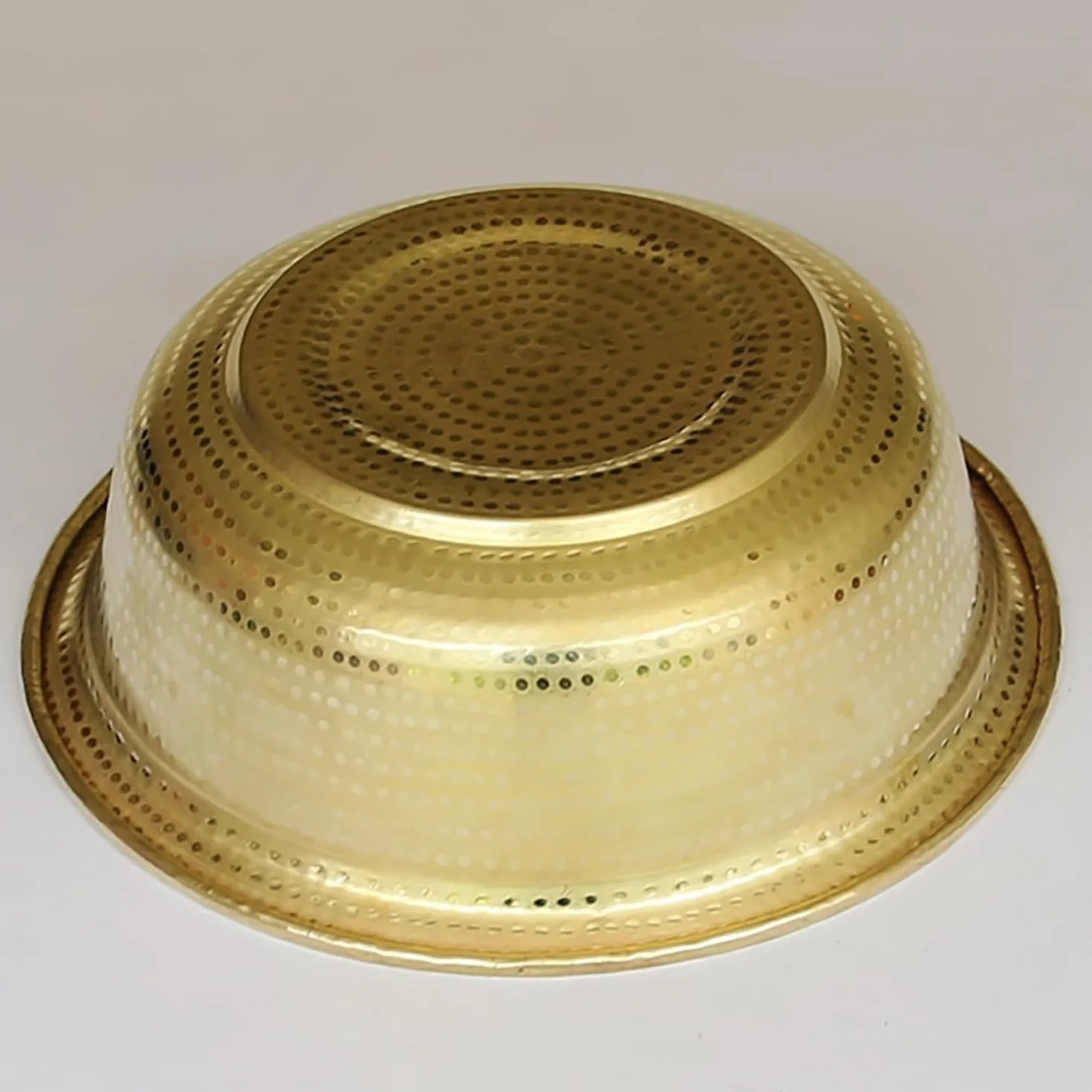 Palangana de Cobre Puro Martillado a Mano, Capacidad 8-10 Litros, Cuenco Multiusos para Pedicura, Lavado Facial y Baño de Pies, Ideal para Bodas y Decoración del Hogar(Brass,38cm)