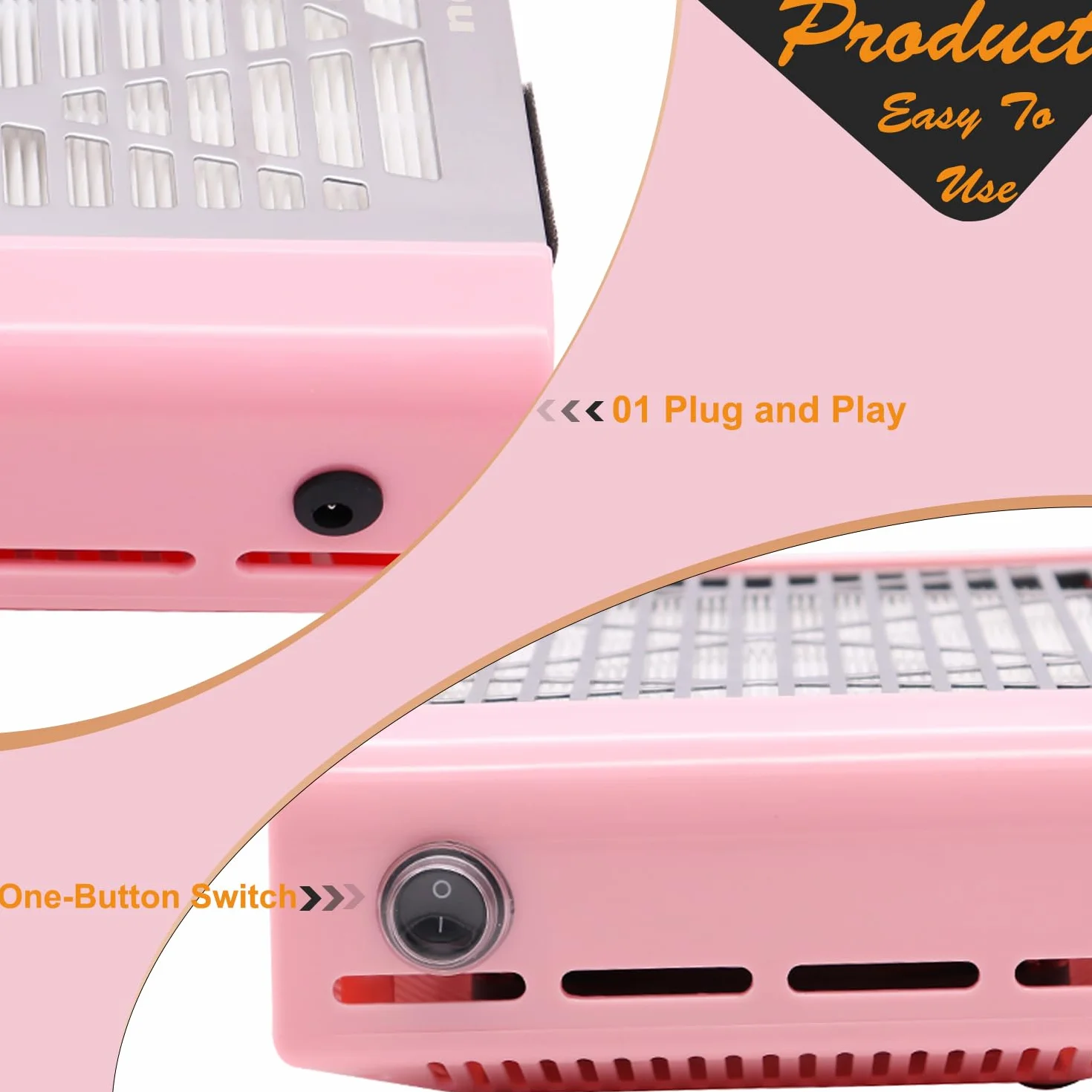 ibubu Máquina colectora de polvo de uñas, aspiradora eléctrica de succión fuerte para uñas, extractor de polvo de salón de uñas, extractor de polvo de uñas acrílicas, ventilador de aspiradora con