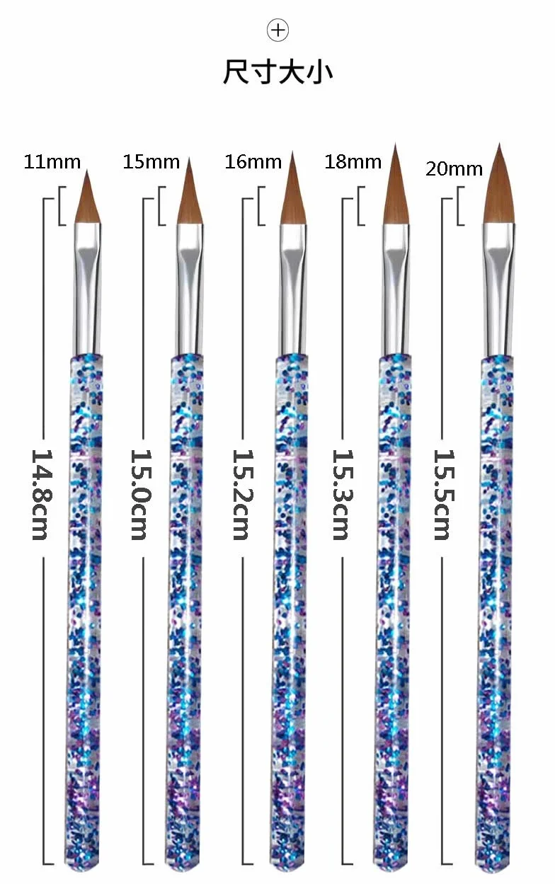 N/A 5 PCS/SET Nail Brush Nuevo Grabado Punteado Dibujo Pintura Gel Tallado Pen Acrílico Belleza Nail Art Manicura WolFums