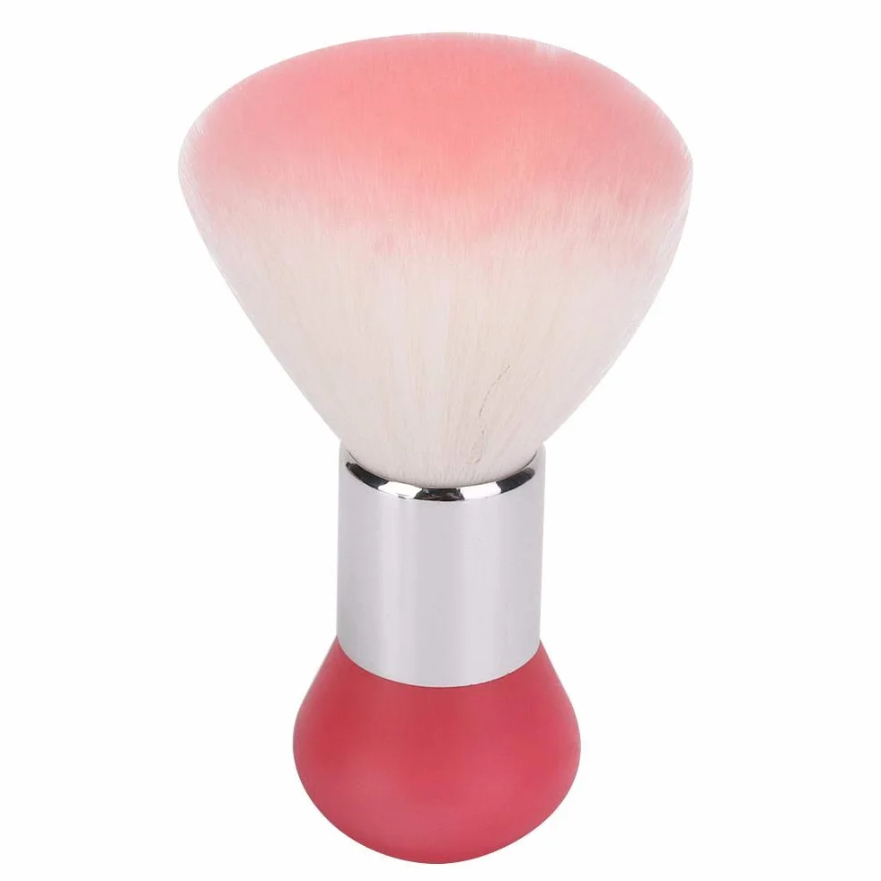 Plumero suave para cara y cuello, Mini cepillo de pelo ligero para peluquería y recortes (Rosado)