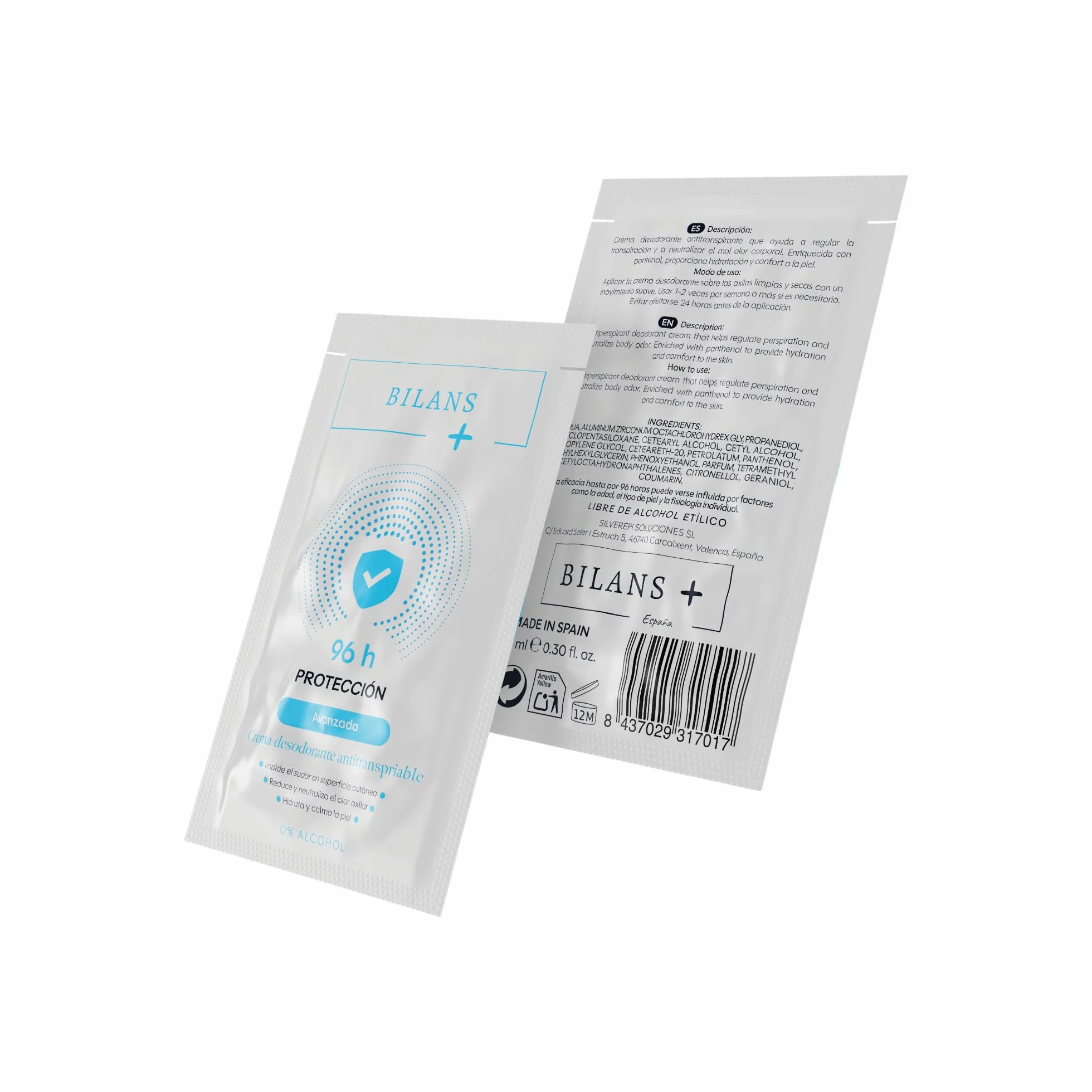 BILANS+ Crema Desodorante Antitranspirante 96 Horas 9ml