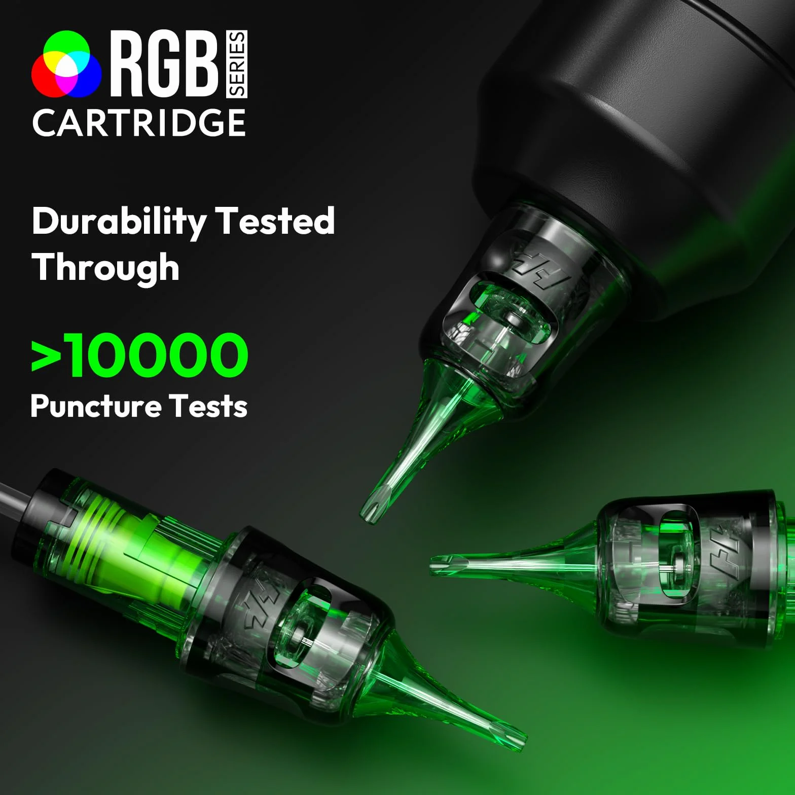 HAWINK Agujas Tatuaje Kit 50 uds. Tattoo Cartuchos Desechables #10 Bugpin Round Liner 3RL 5RL 7RL 9RL 11RL D. 0,30 mm Profesionales Tattoo Supplies para Principiantes y Artistas EN20-FG-50KIT-R