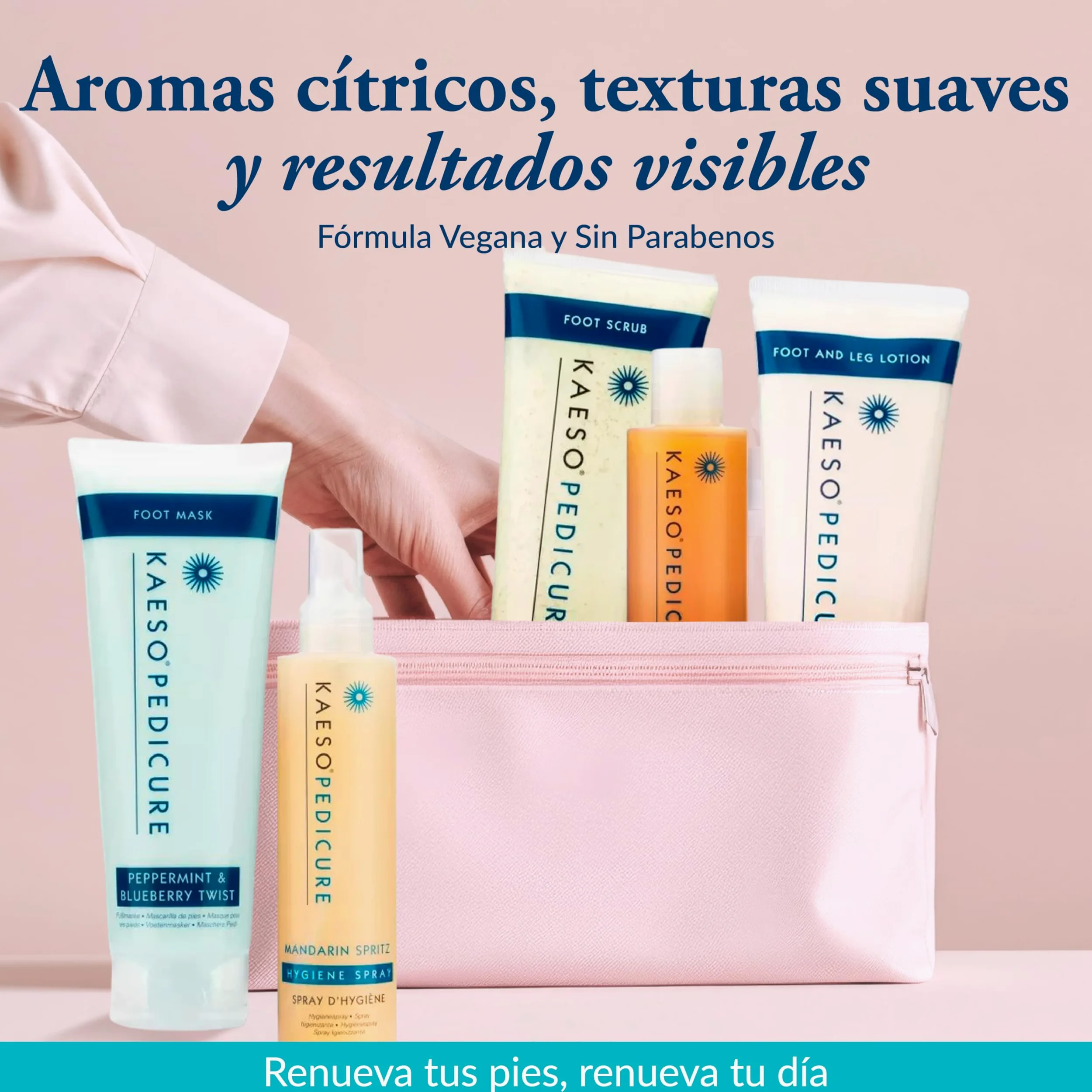 Kaeso Beauty Pack Pedicura Profesional para Pies Cansados y Doloridos - Kit Spa de Pedicura con Efecto Refrescante y Calmante - Tratamiento Completo para Suavizar, Hidratar y Revitalizar Pies en Casa