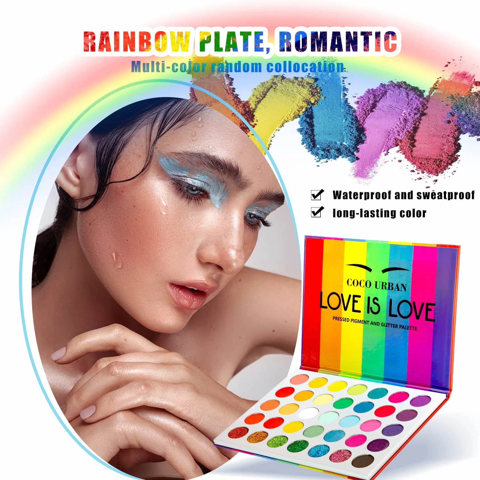Paleta de maquillaje de ojos altamente pigmentada, sombras metálicas mate, larga duración