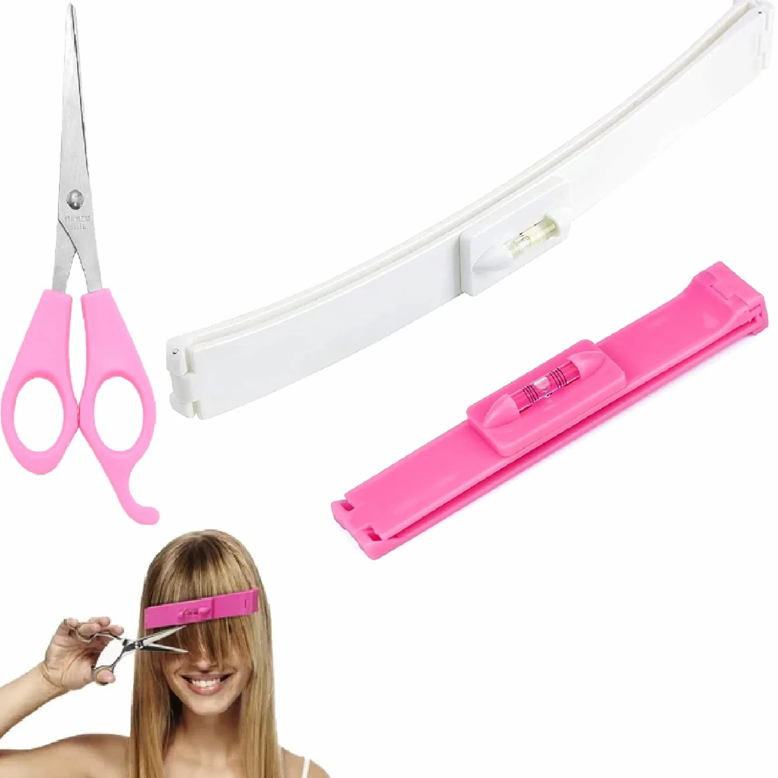 Clips de corte de pelo cortapelos pinzas peluquería regla peinado tijera fácil cortar flequillo estilo