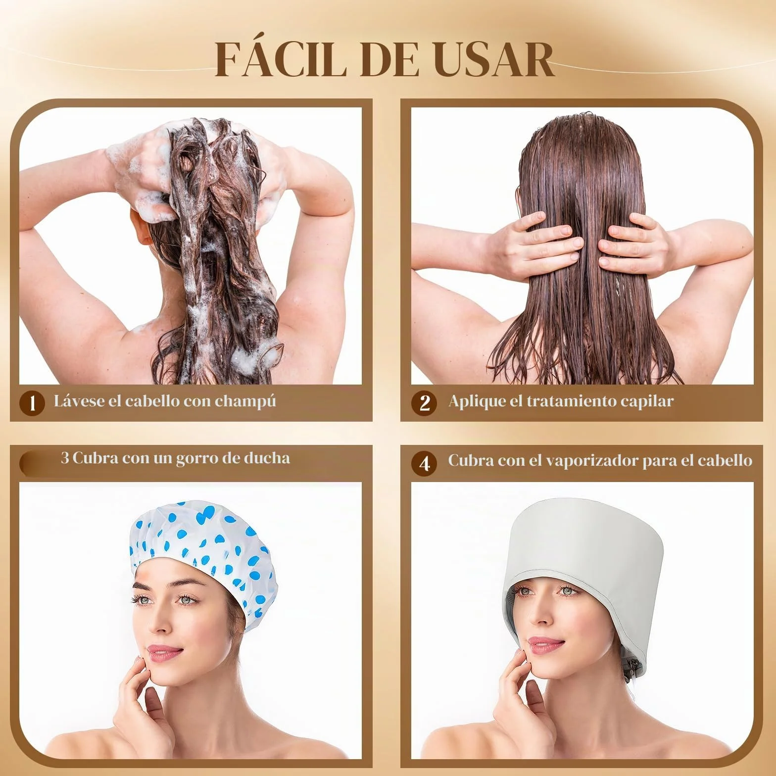 Gorro de Calentamiento Calor Pelo Cuidado del Cabello con Vapor Eléctrico Spa