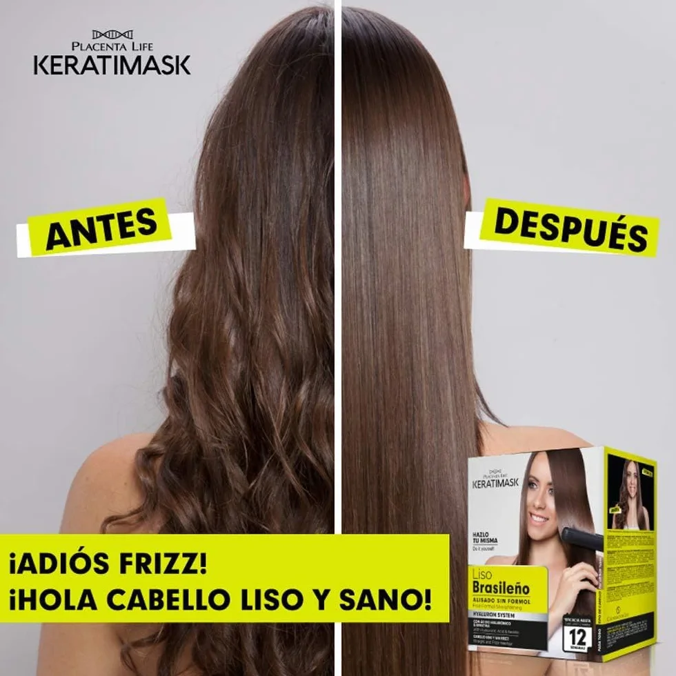 PLACENTA LIFE Be Natural Kit de Alisado Brasileño con Keratina, Alisado Profesional, Control del Frizz, Brillo Intenso