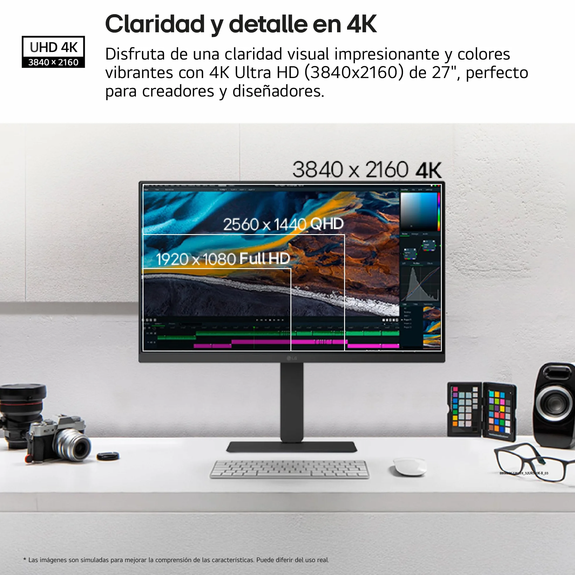 LG 27U730A-B Monitor 4K UHD 27" IPS 60Hz HDR10 USB-C Negro