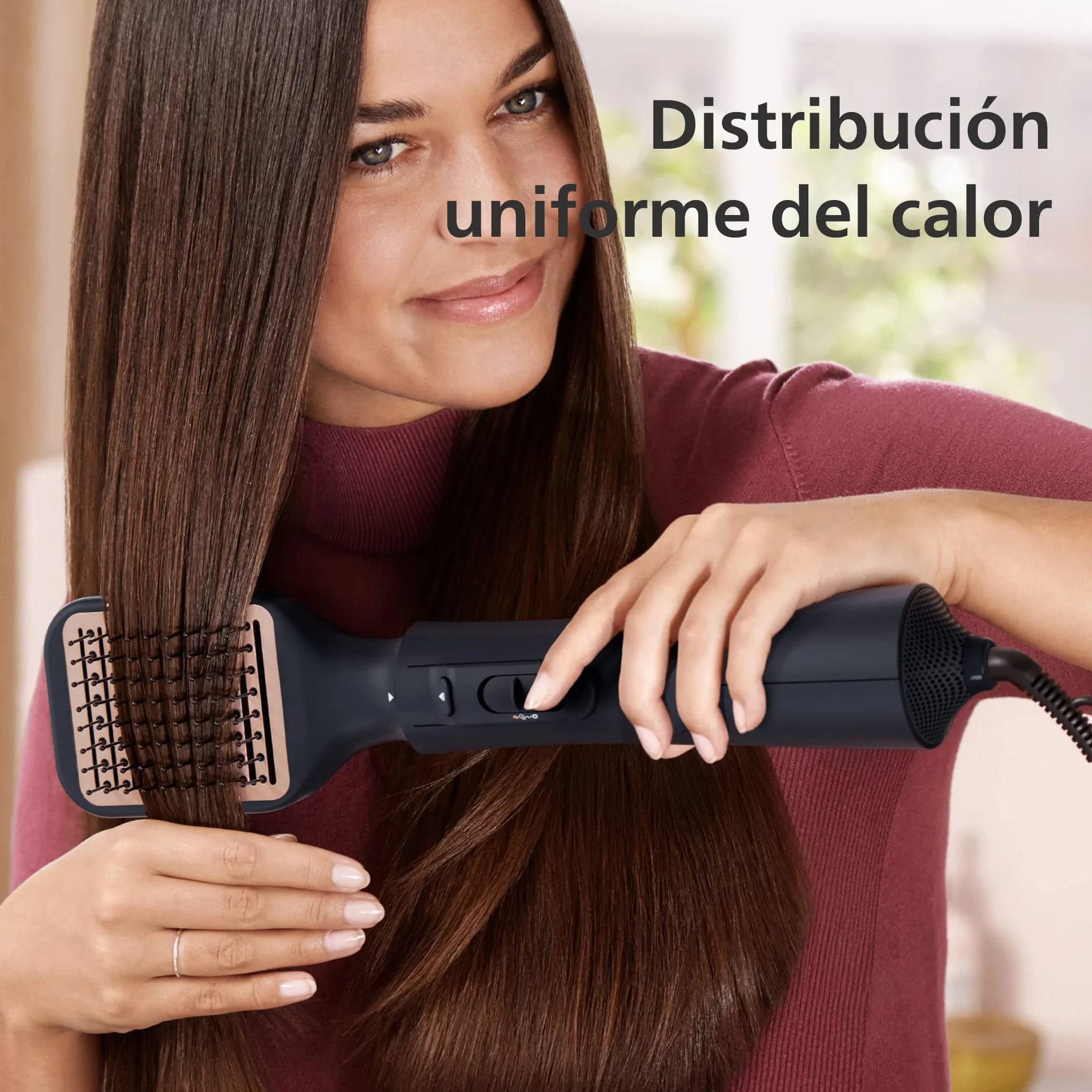 Philips Cepillo Moldeador Serie 5000 5 Accesorios Alisar Volumen Ondas Ionico BHA530/00 Negro