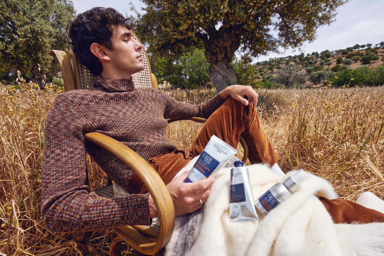 L'OCCITANE Estuche de Navidad Hombre Cade Gel de afeitado y bálsamo aftershave Fabricado en Francia