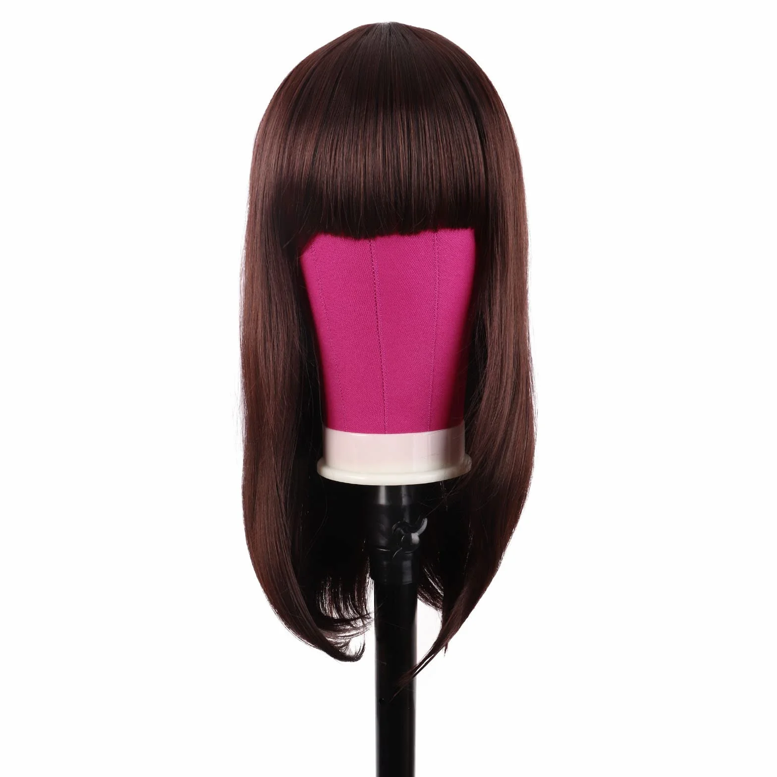 MapofBeauty 22 Pulgadas Lienzo Block Jefe Peluca con Stand para Making Pelucas Mannequin Visualización Styling (Magenta)