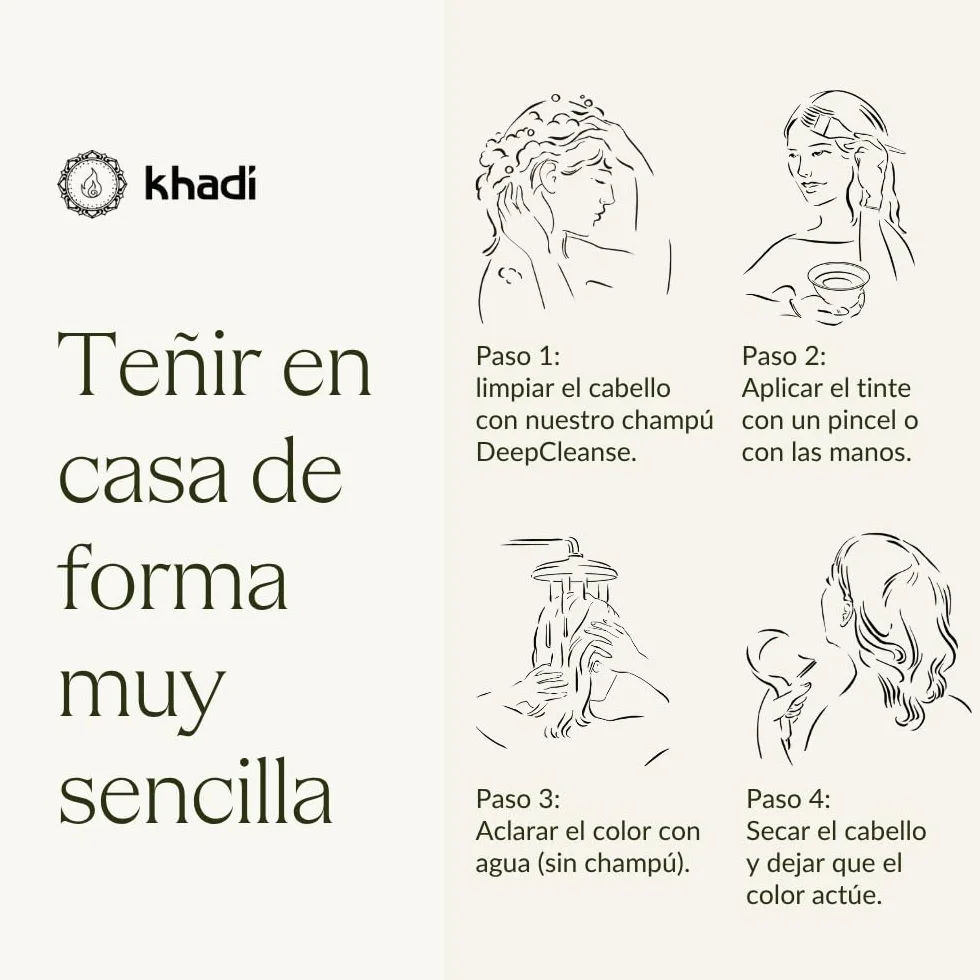 Khadi CASTANO MEDIO Tinte vegetal para el cabello 100% vegetal 100 g
