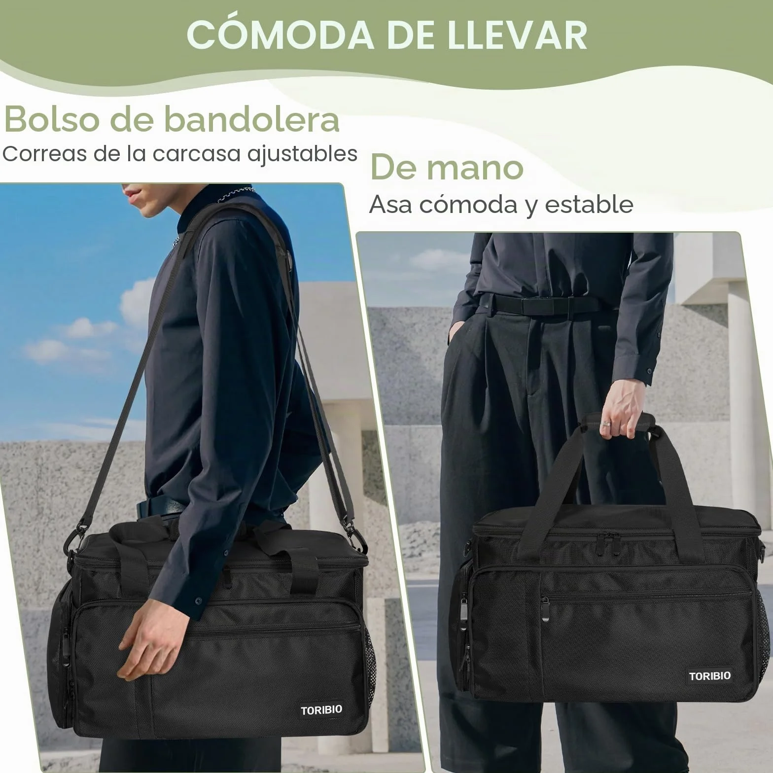 Bolsa de peluquería profesional, bolsa de almacenamiento portátil con múltiples bolsillos y compartimentos ajustables para accesorios de peluquería, adecuado para (BK)