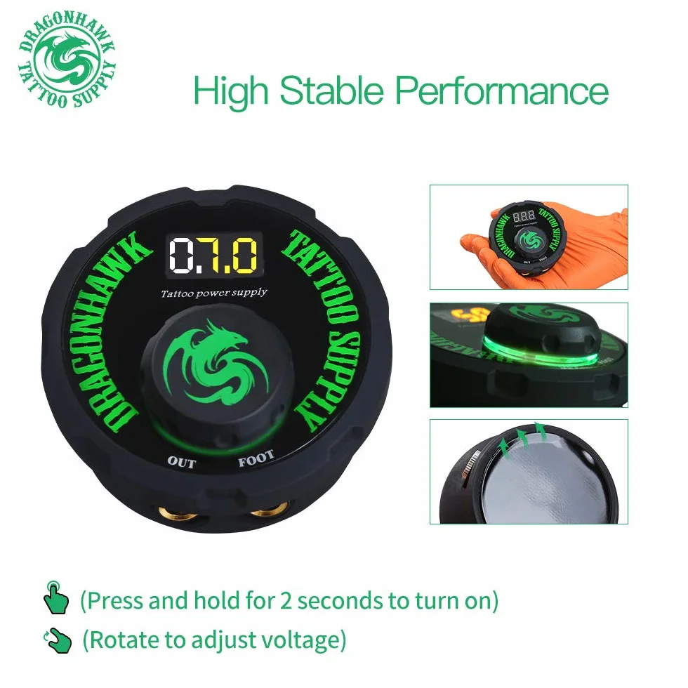 Dragonhawk P087 - Fuente de alimentación para máquina de tatuaje