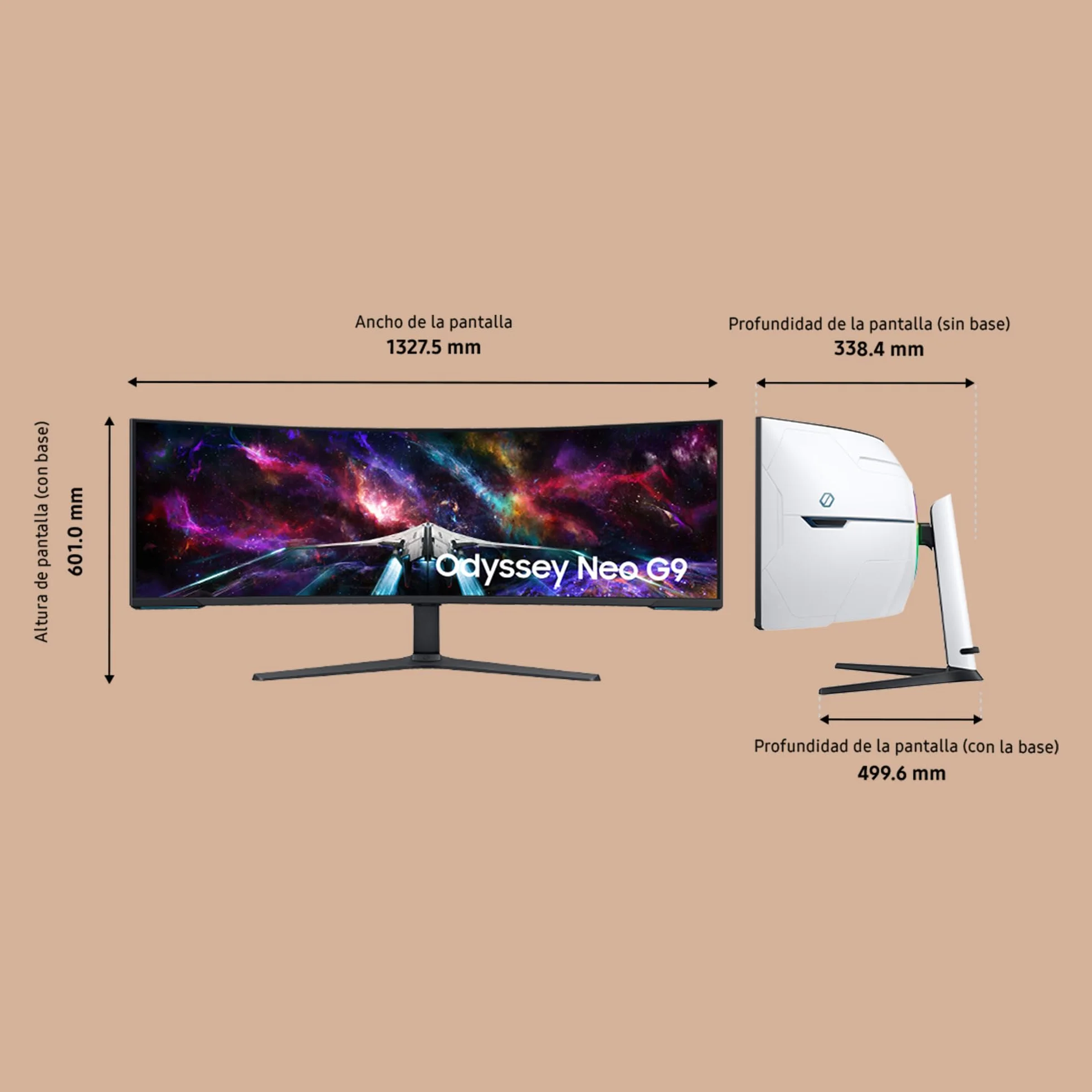 Samsung Odyssey Neo G95NC 57" Dual UHD Gaming Monitor, Quantum Mini-LED, 240Hz, 1ms, HDR 1000, FreeSync Premium Pro