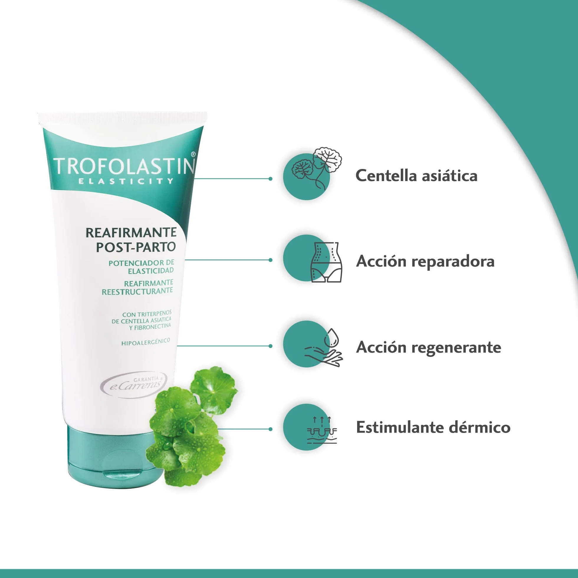Trofolastin Crema Reafirmante Postparto con Colágeno y Centella Asiática, 200ml