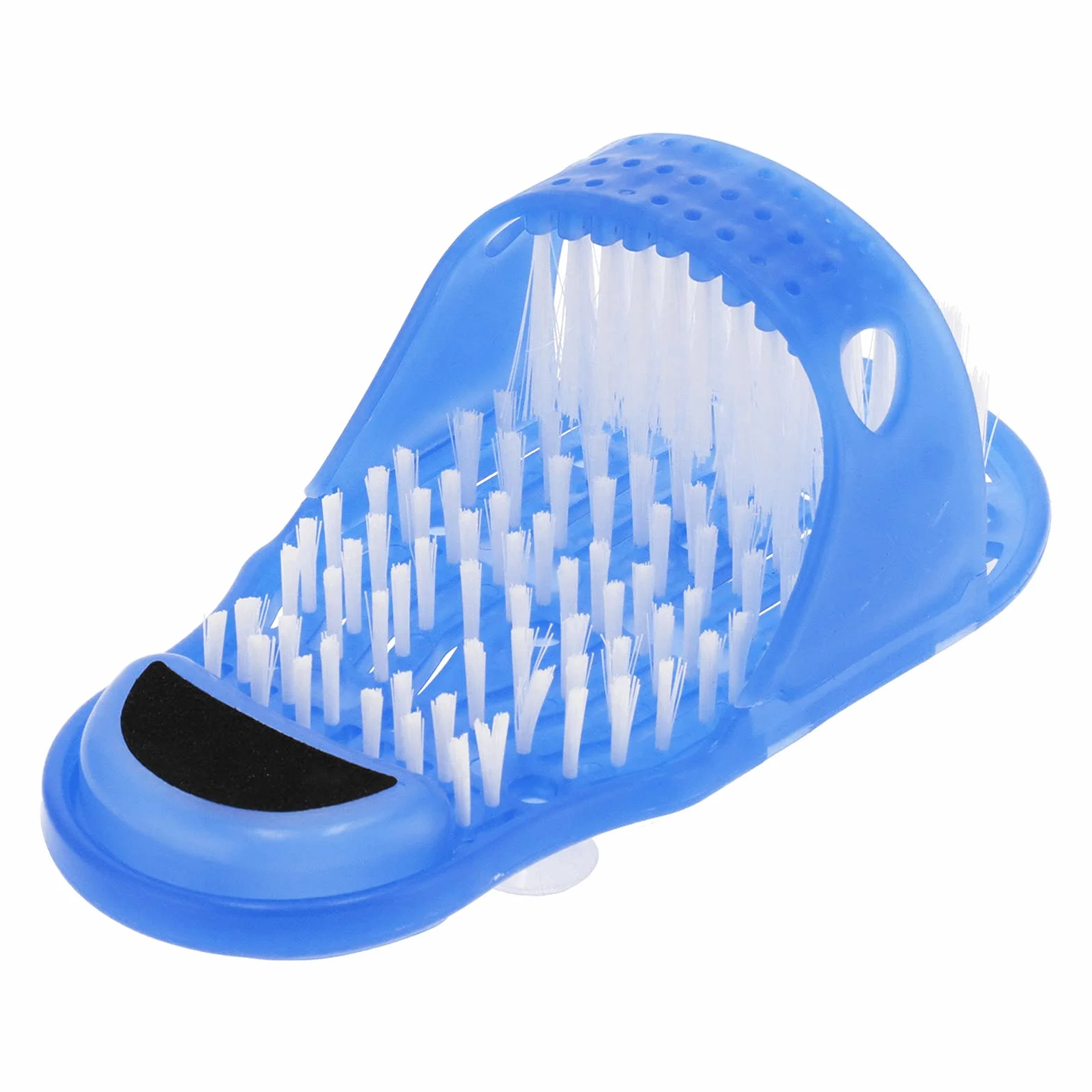 Naroote Limpiador Exfoliante Azul para Ducha y Pies, Fácil de Limpiar, con Ventosa y Función de Masaje