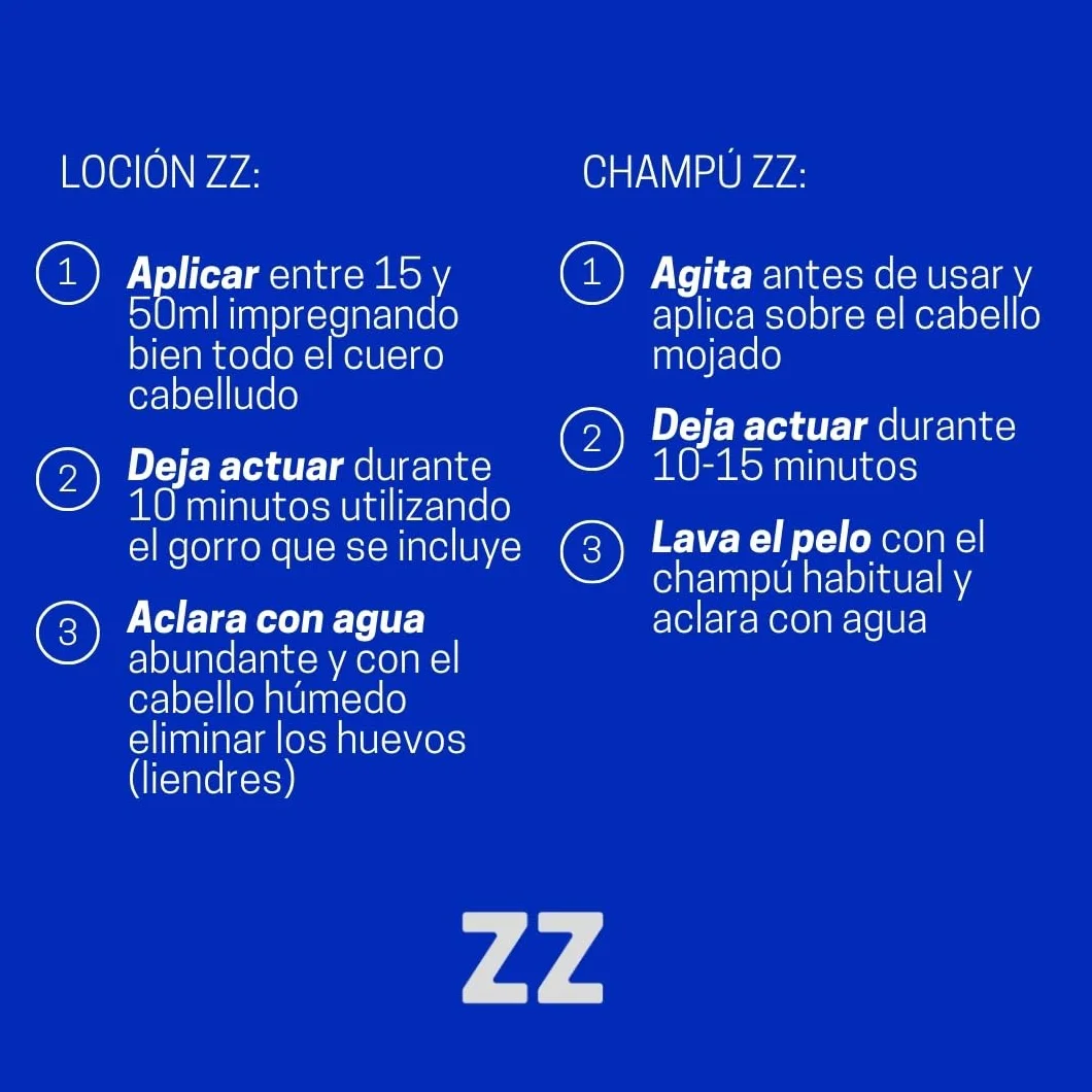 Tratamiento Completo contra Piojos Champú y Loción con Permetrina 100 ml 125 ml