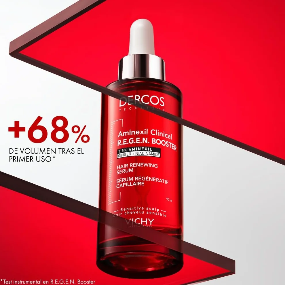 Vichy Dercos Aminexil Clinical R.E.G.E.N. Booster Sérum Regenerador Capilar Reduce Caída Crecimiento Cabello