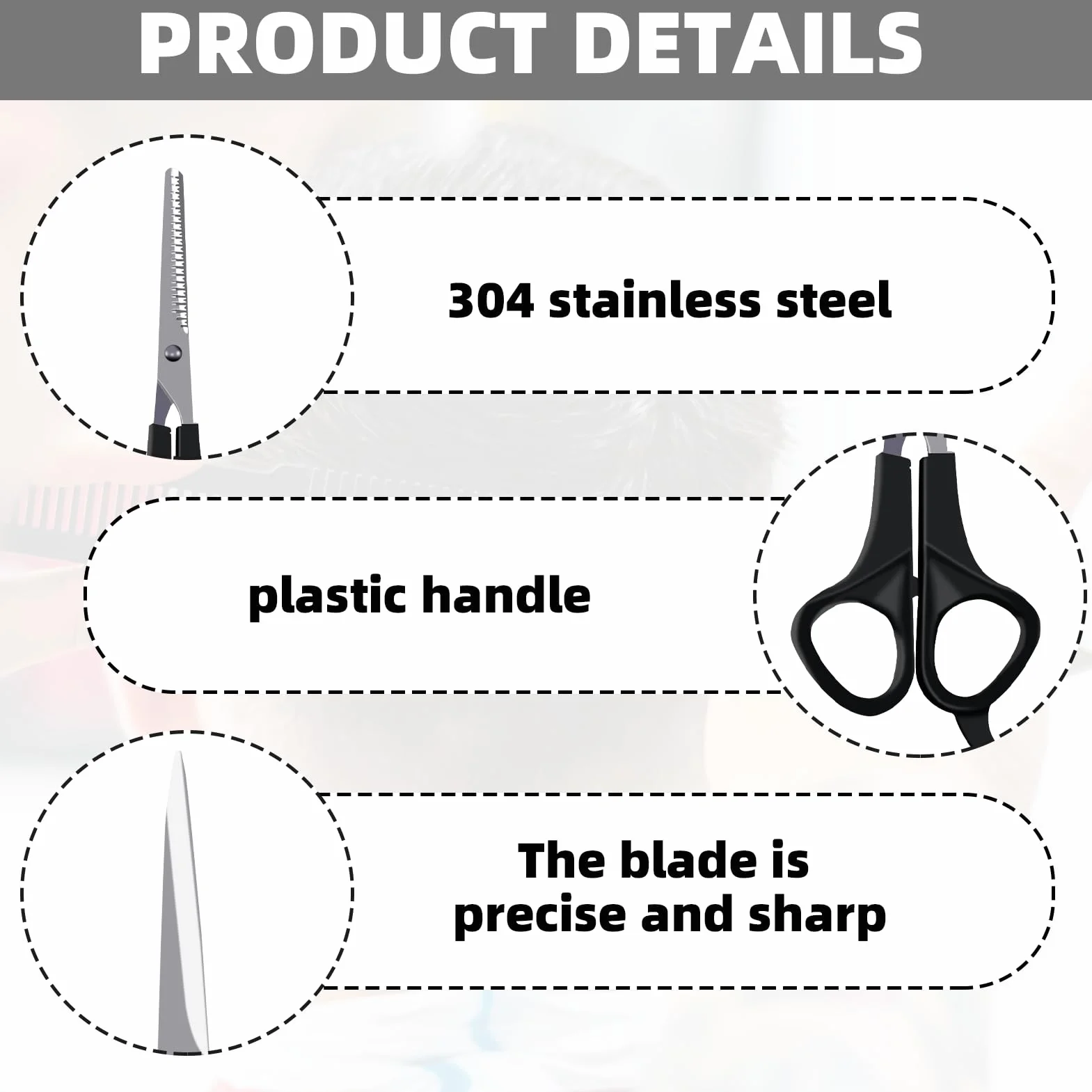 Kit Tijeras Peluqueria Profesional Acero Inoxidable para Salon Hogar Entresacar
