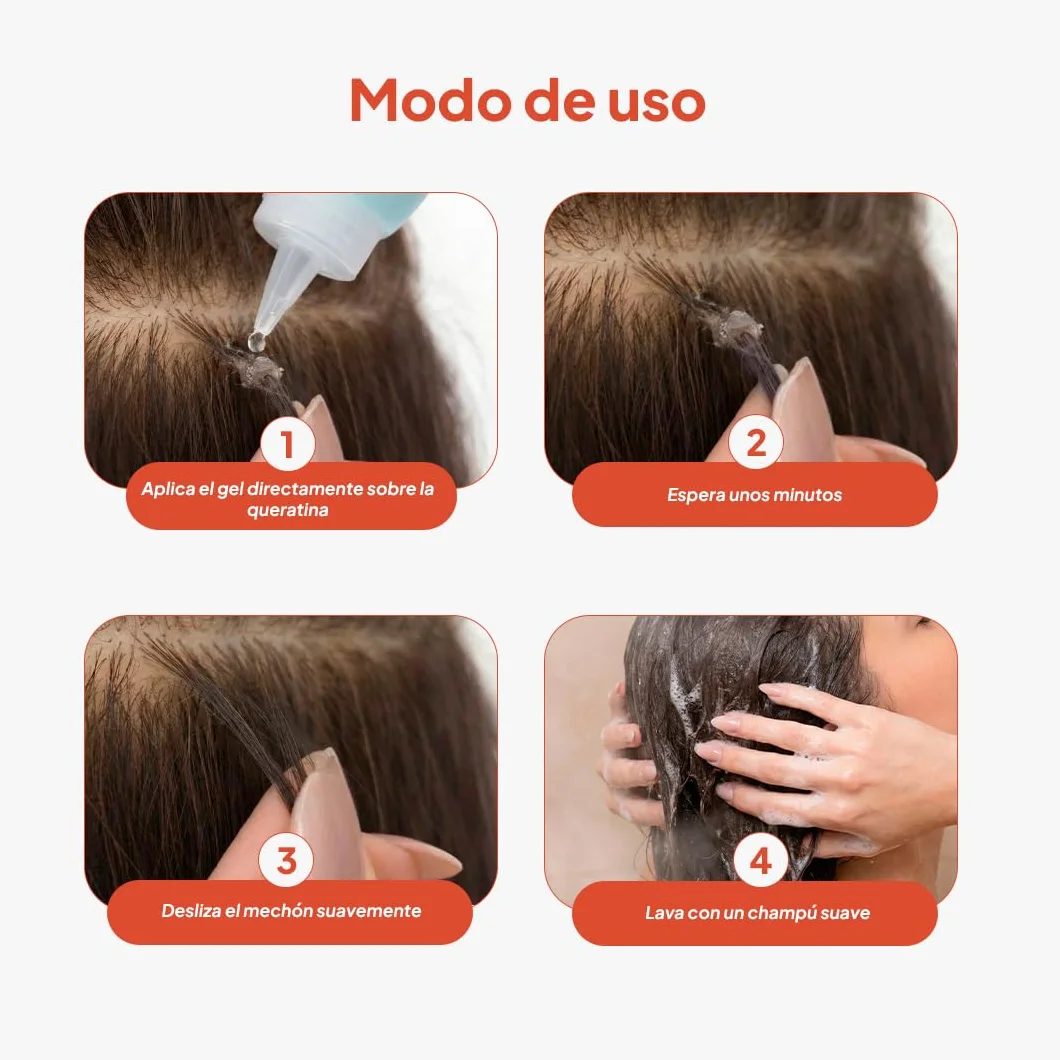 Gel Solvente para Eliminación de Cola de Queratina Extensiones de Cabello 100 ml