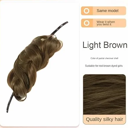 Moños Postizos para Mujer Donut Extensiones Chignon Profesional Marrón claro