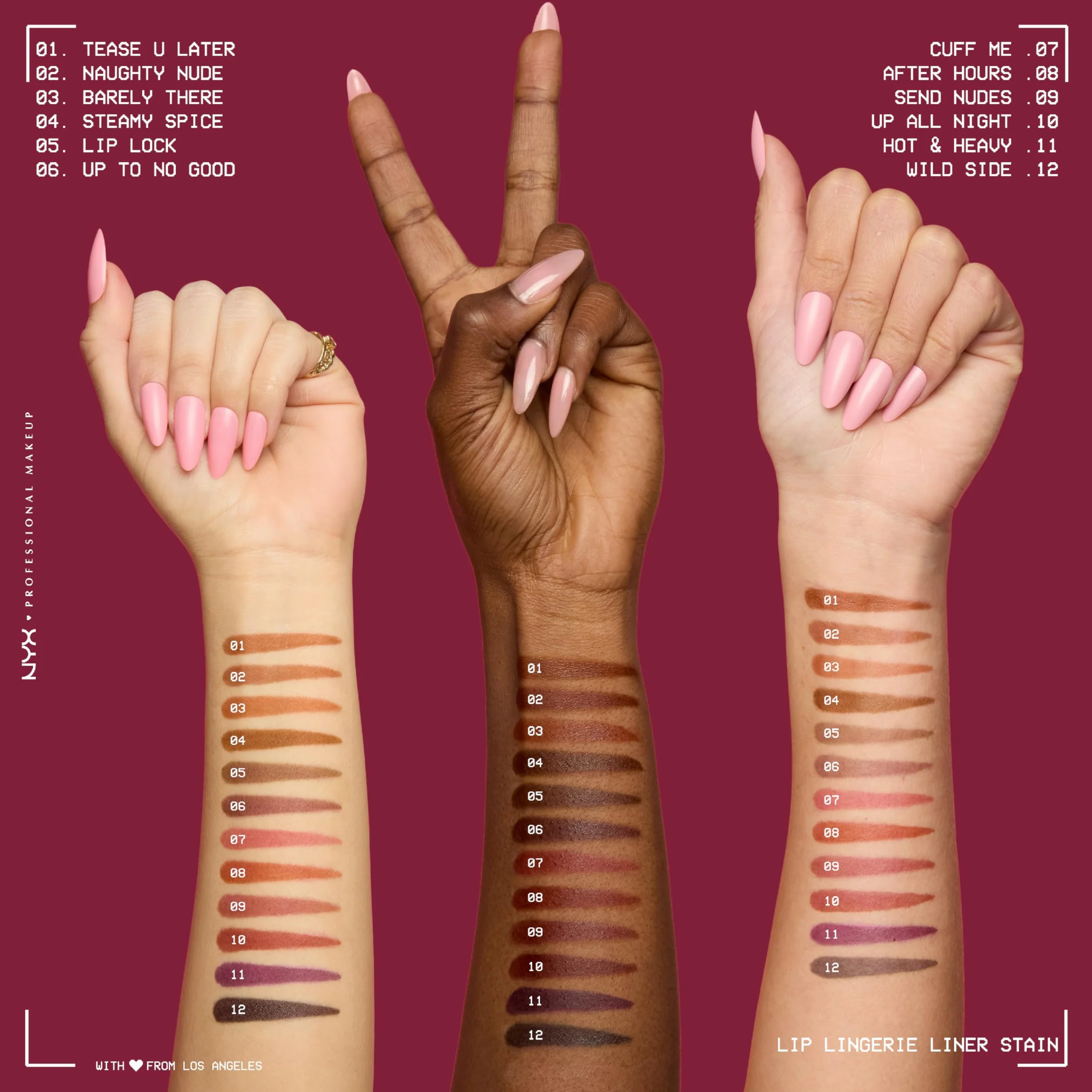NYX Professional Makeup Lip Lingerie Liner Stain Delineador de Labios Waterproof After Hours