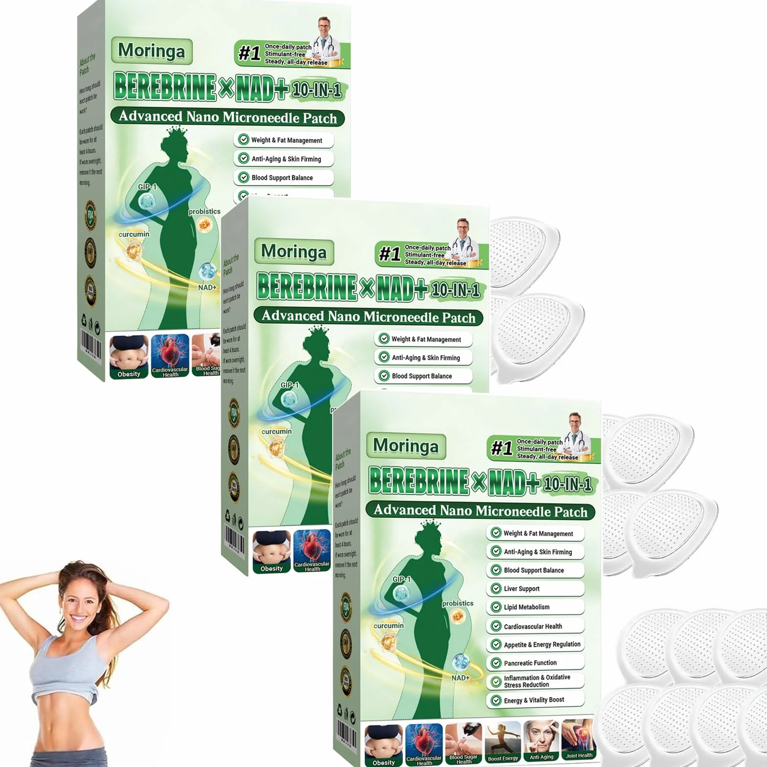 Parches Adelgazantes 10 en 1 con Nano Microagujas y Moringa Natural (3)