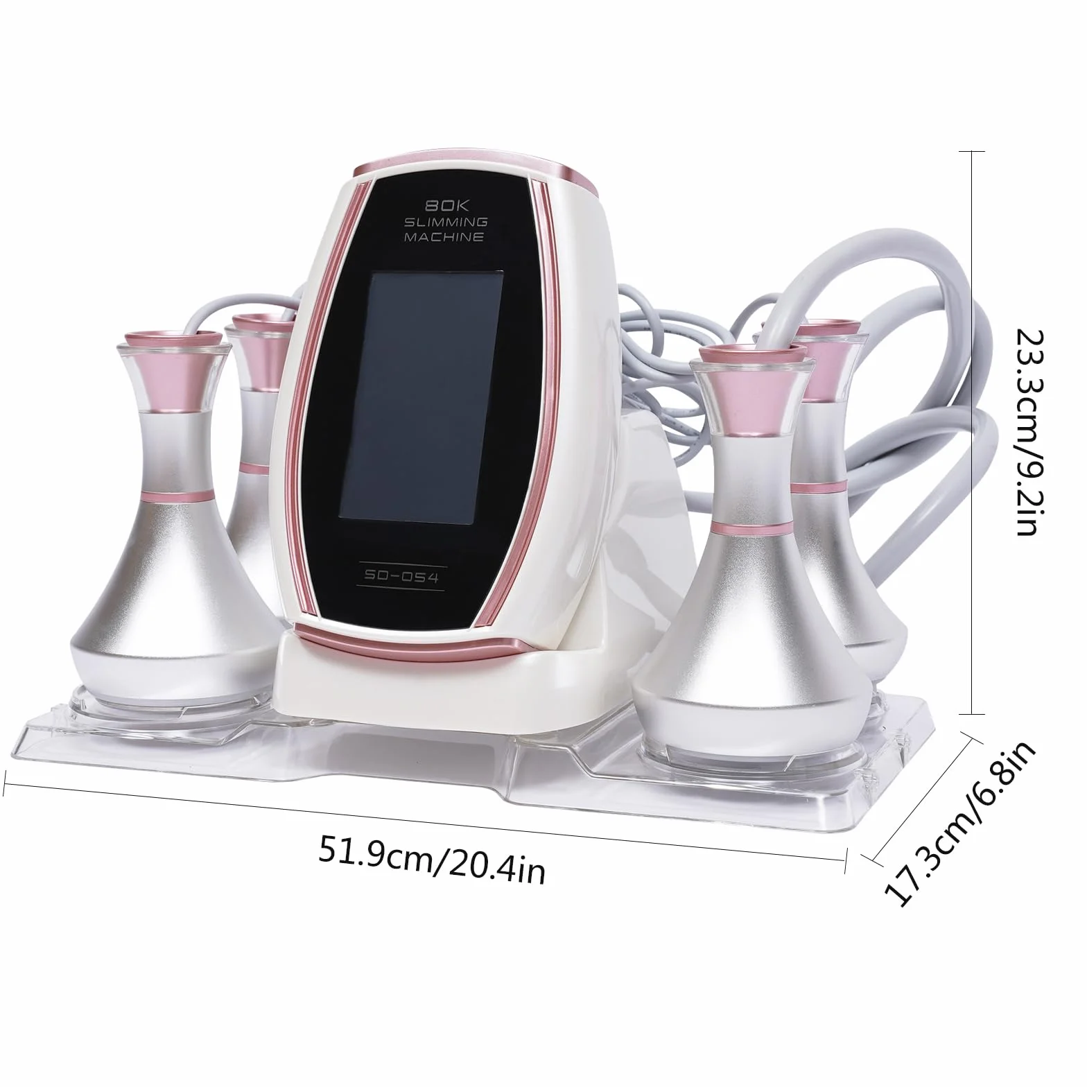 Radiofrecuencia Corporal 80KHz 5 en 1 Máquina Cavitacion LED Facial y Corporal 10.92cm