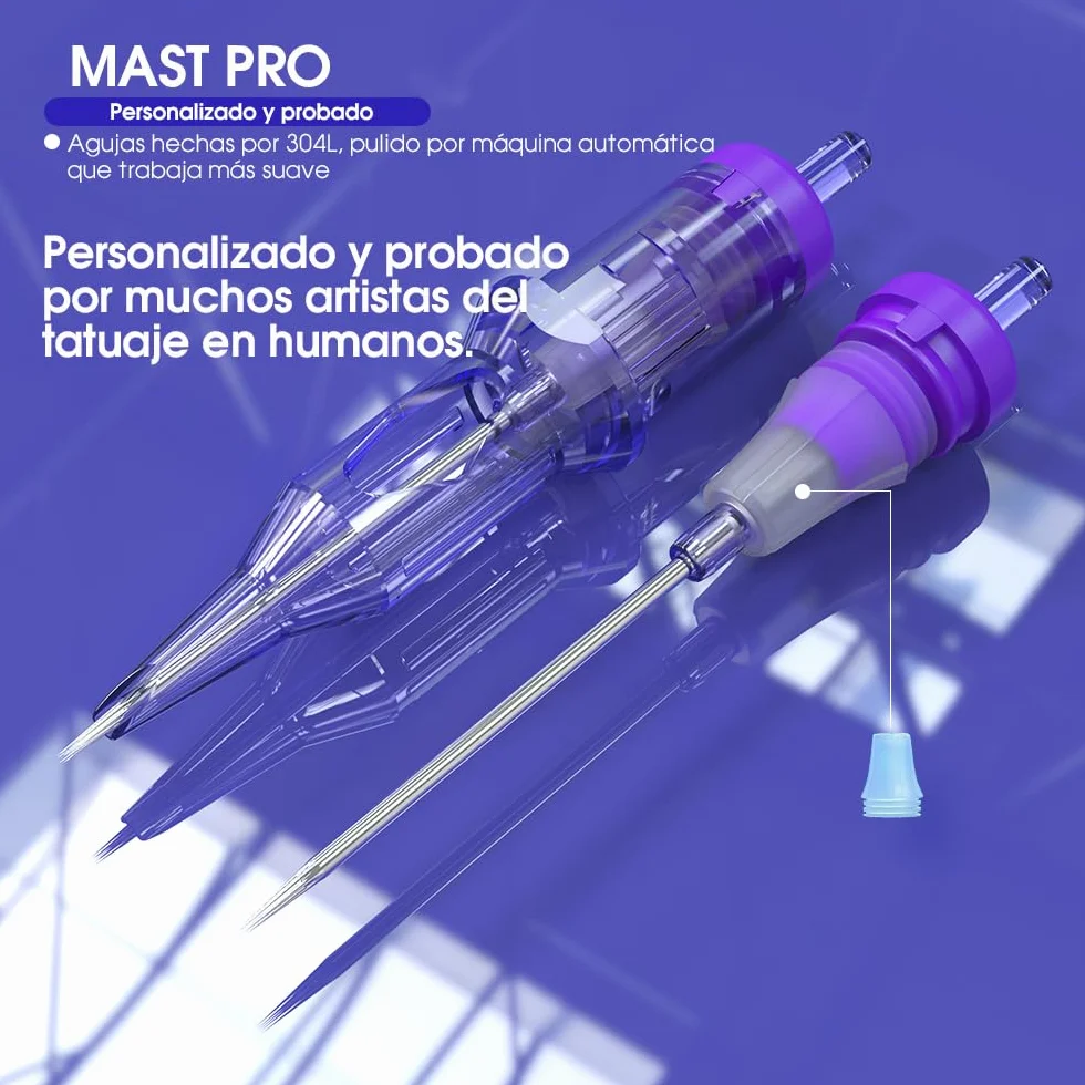 Mast Pro Cartuchos de Agujas de Tatuaje 20 piezas #08 0.25 0801RL standard Round Liner Tattoo Needle Cartridge para Máquina de Tatuajes