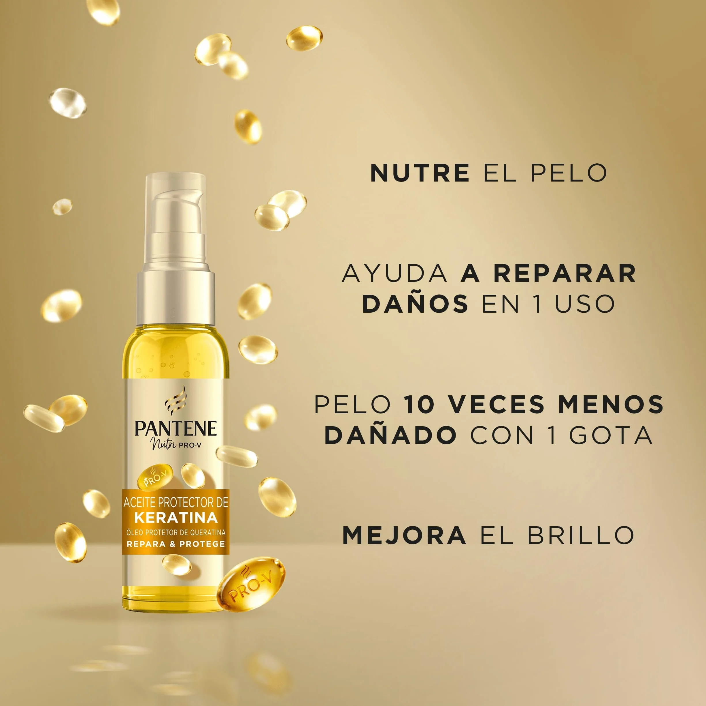 Pantene Pro-V Aceite Protector Keratina 100ml Repara Y Protege Cuidado Intensivo Pelo Seco Y Dañado
