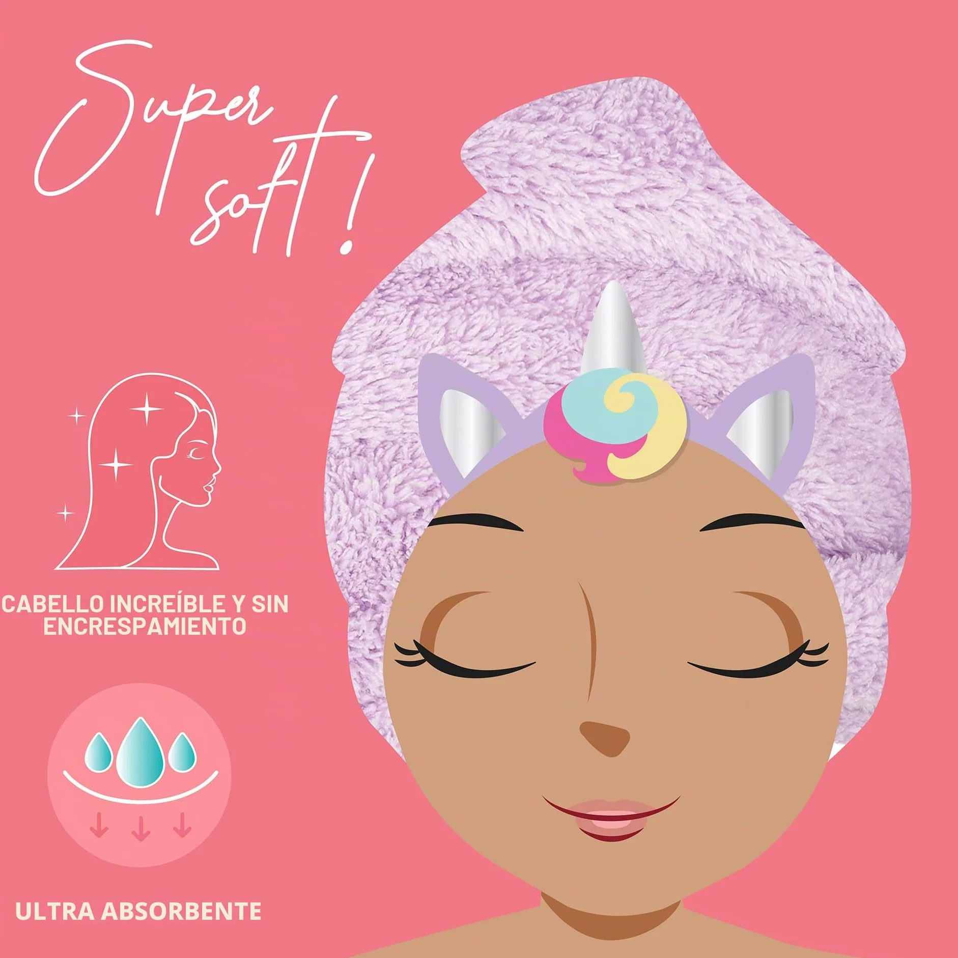 Legami Turbante para el Cabello Love My Hair Microfibra Secado Rápido Superabsorbente Toalla Mujer