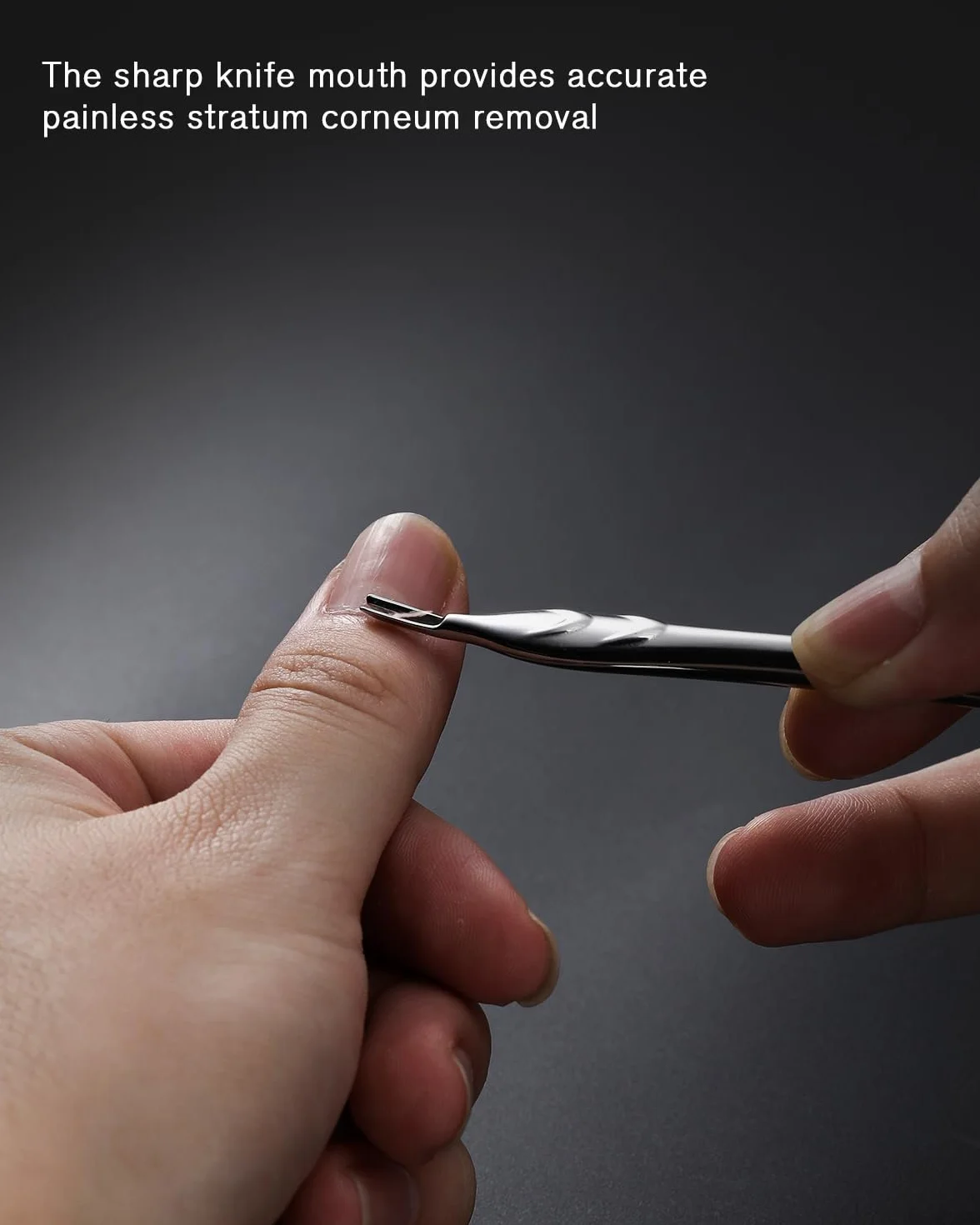 FERYES Corta Cutículas 2 en 1 Acero Inoxidable Herramienta Manicura Pedicura Plateado