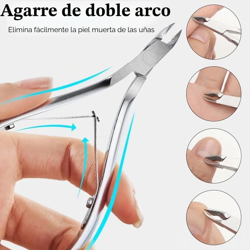 Cortador de cutículas profesional acero inoxidable para manicura y pedicura