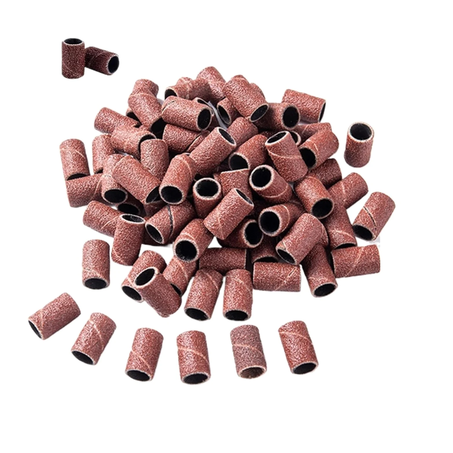 Fresas Torno Para UñAs Máquina de manicura y pedicura, cabezales molienda, brocas for quitar esmalte Gel para Manicura(GritBrown100Pcs)